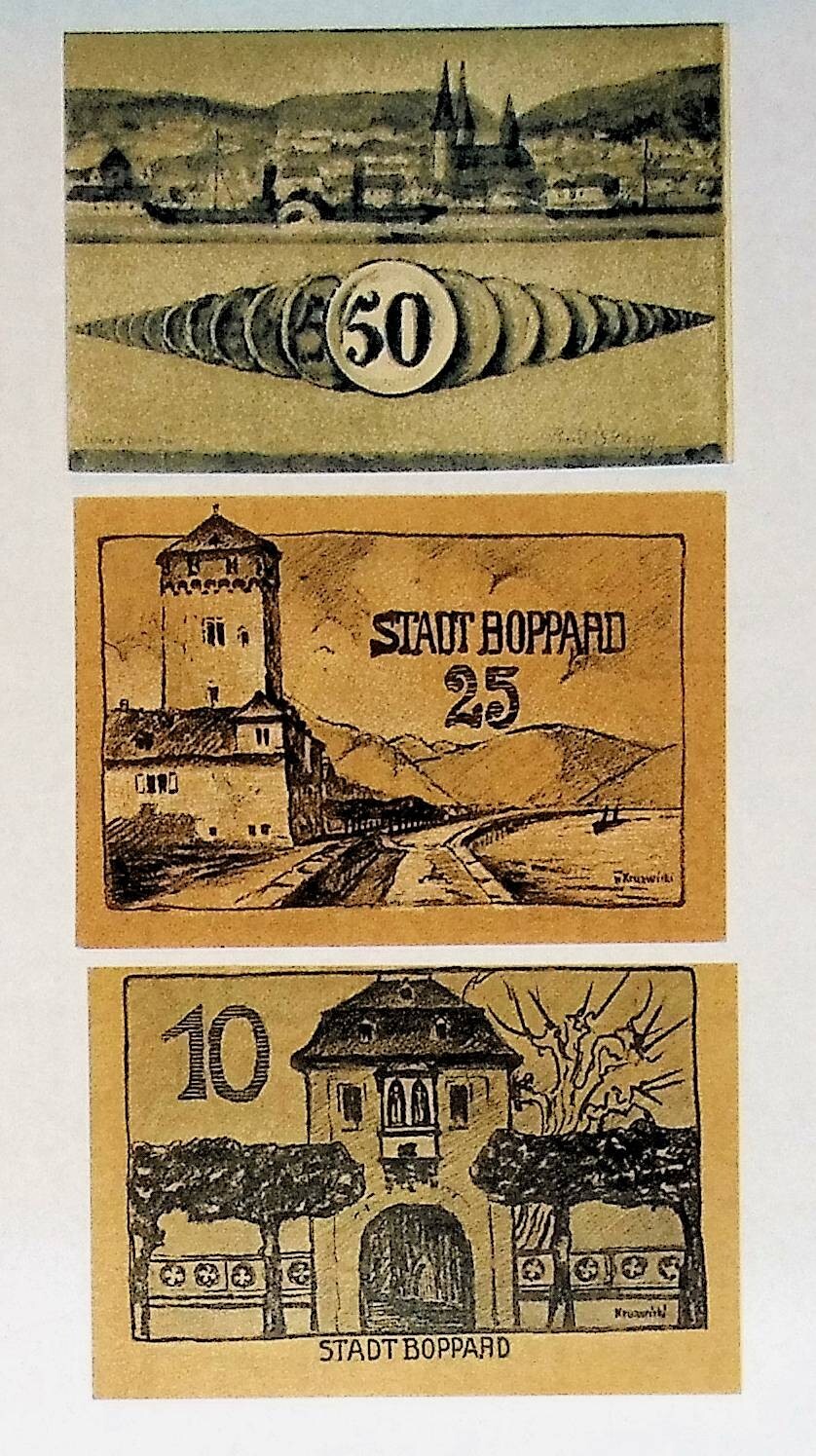 1920 Germany BOPPARD set of 10 25 50 Phennig Notgeld
