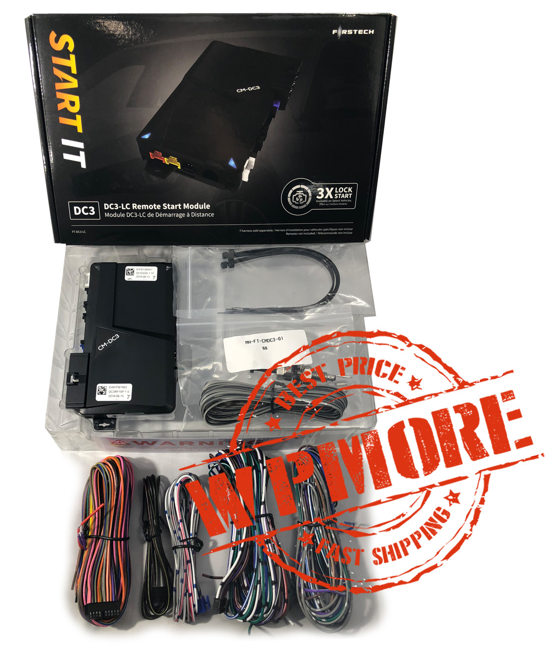 Firstech FT-DC3-LC Remote Start IT + FT-HRN-DC3-LC Harnesses + FT-ALARMIT-KIT