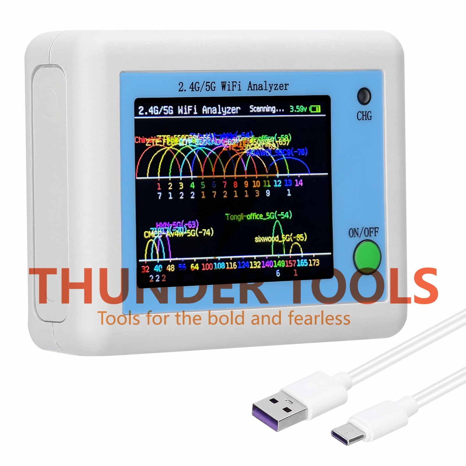 Thunder Tools WIFI Signal Scanner 2.4G/5G WIFI Signal Usage Analyzer