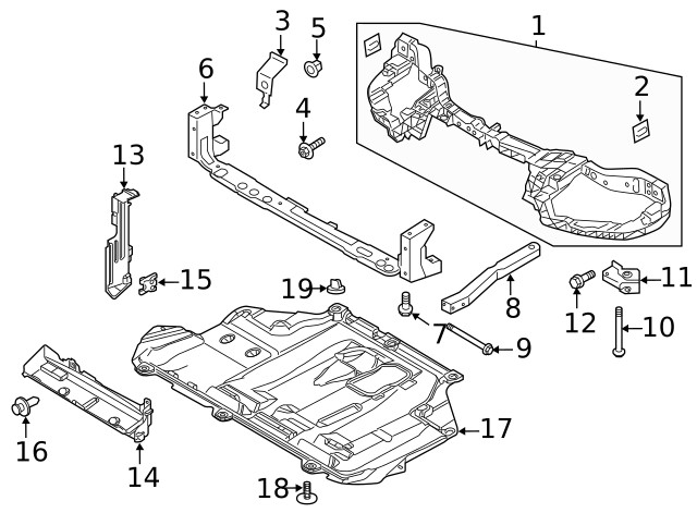Genuine Ford Radiator Support Panel Reinforcement Bolt W704431-S442