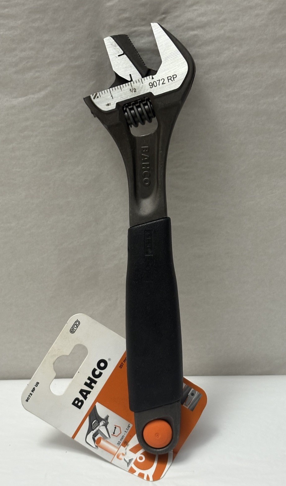 New BAHCO 8072  US 10” Adjustable Wrench With Scale Black  (SH1)