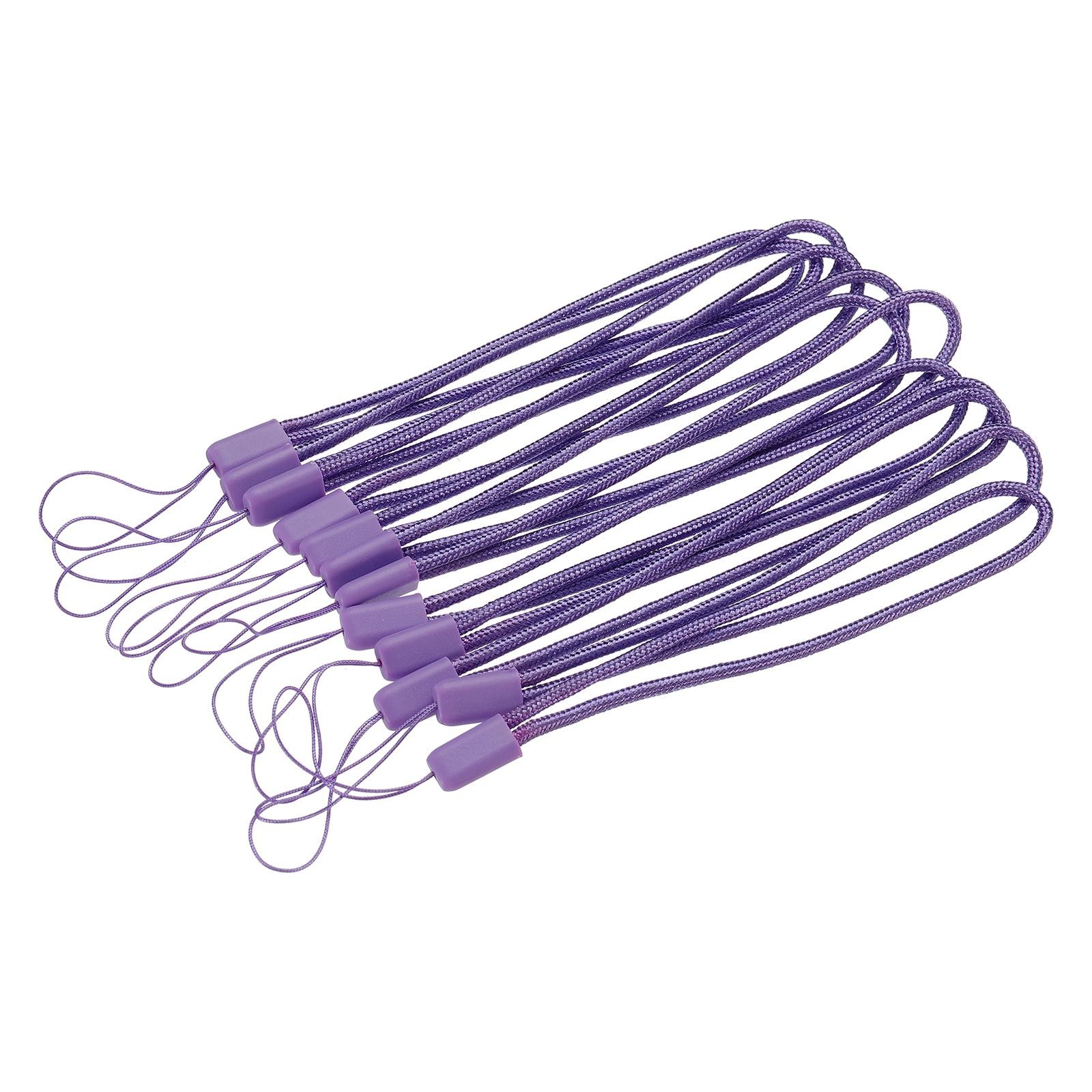 20pcs Universal Nylon Cord Lanyards 18cm Portable Hand Wrist Strap Purple