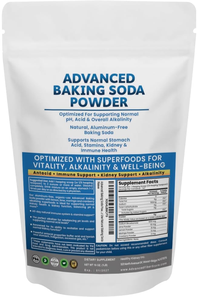 Advanced Baking Soda Powder Organic Use Aluminum Free Baking Soda w/Superfood...