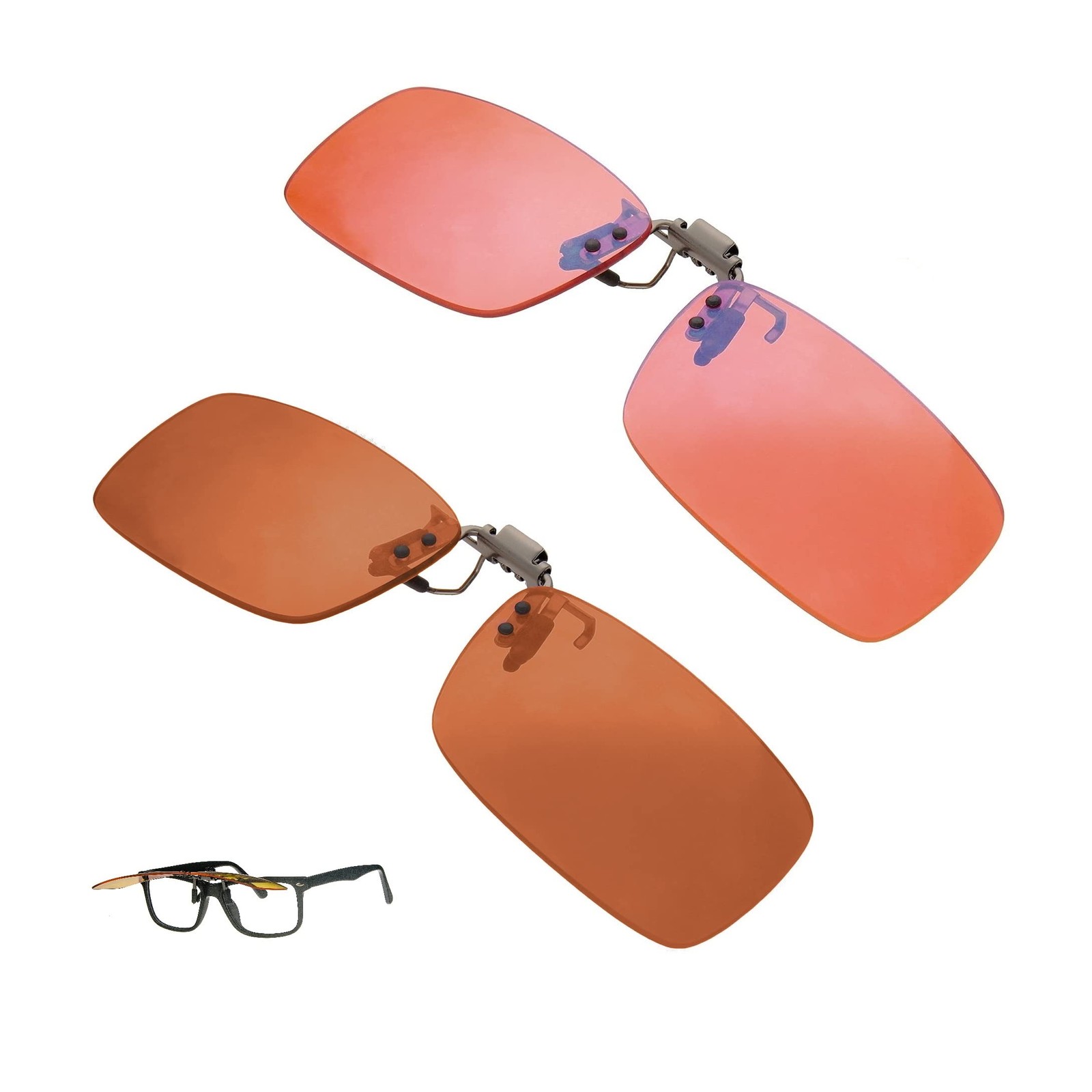 BRADDELL Indoor FL-41 Rose & Outdoor FL-60 Clip-on Fit-over Blue Blocking Mig...