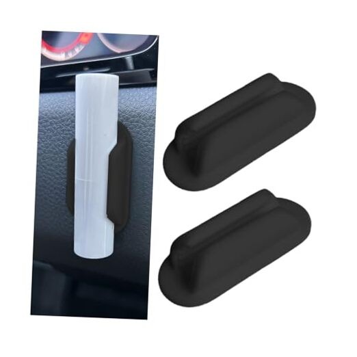 Osilly Car Lip Balm Holder, 2PCS Upright Silicone Vehicle Chapstick Black