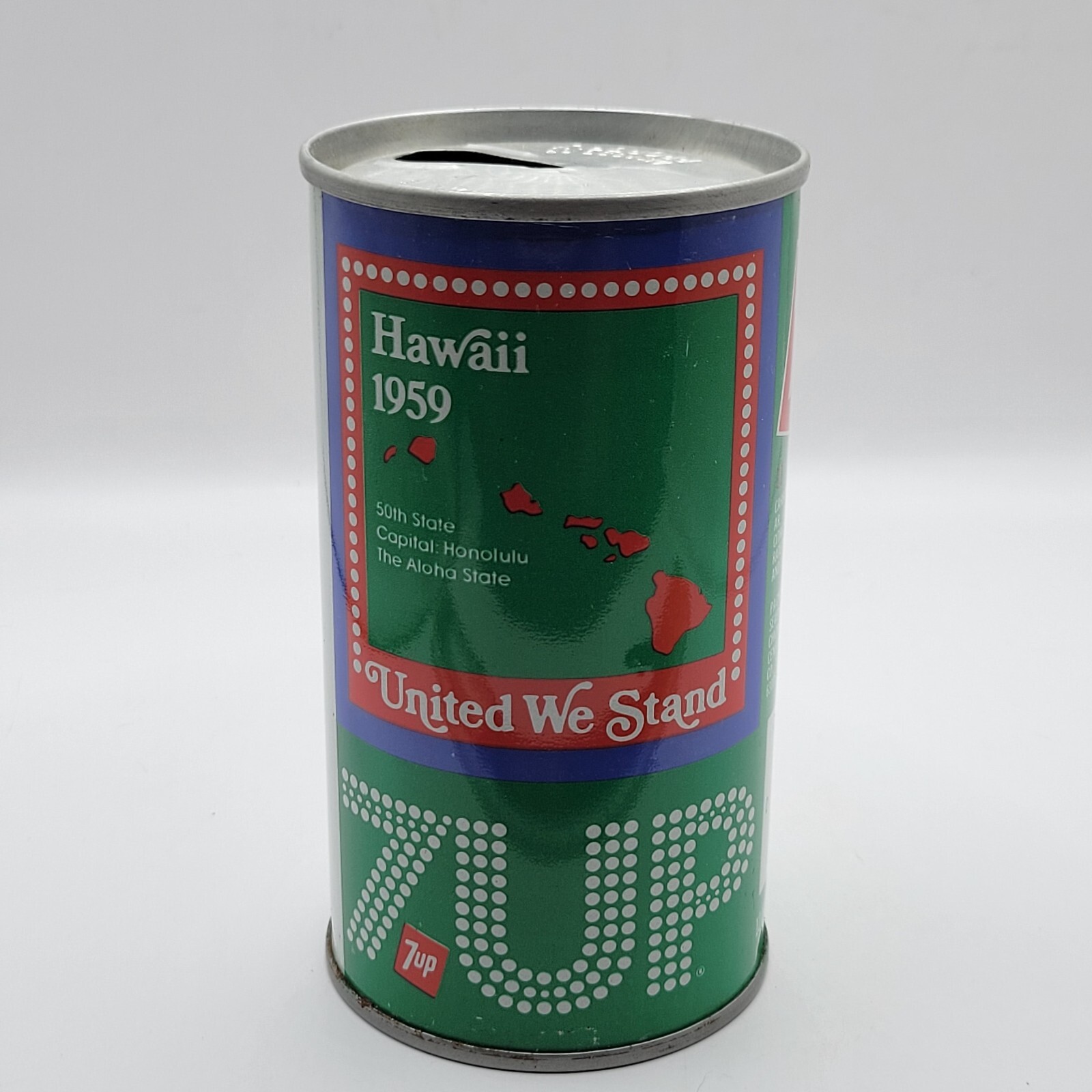 7up United We Stand Soda Pop Can #11 Hawaii - Vintage