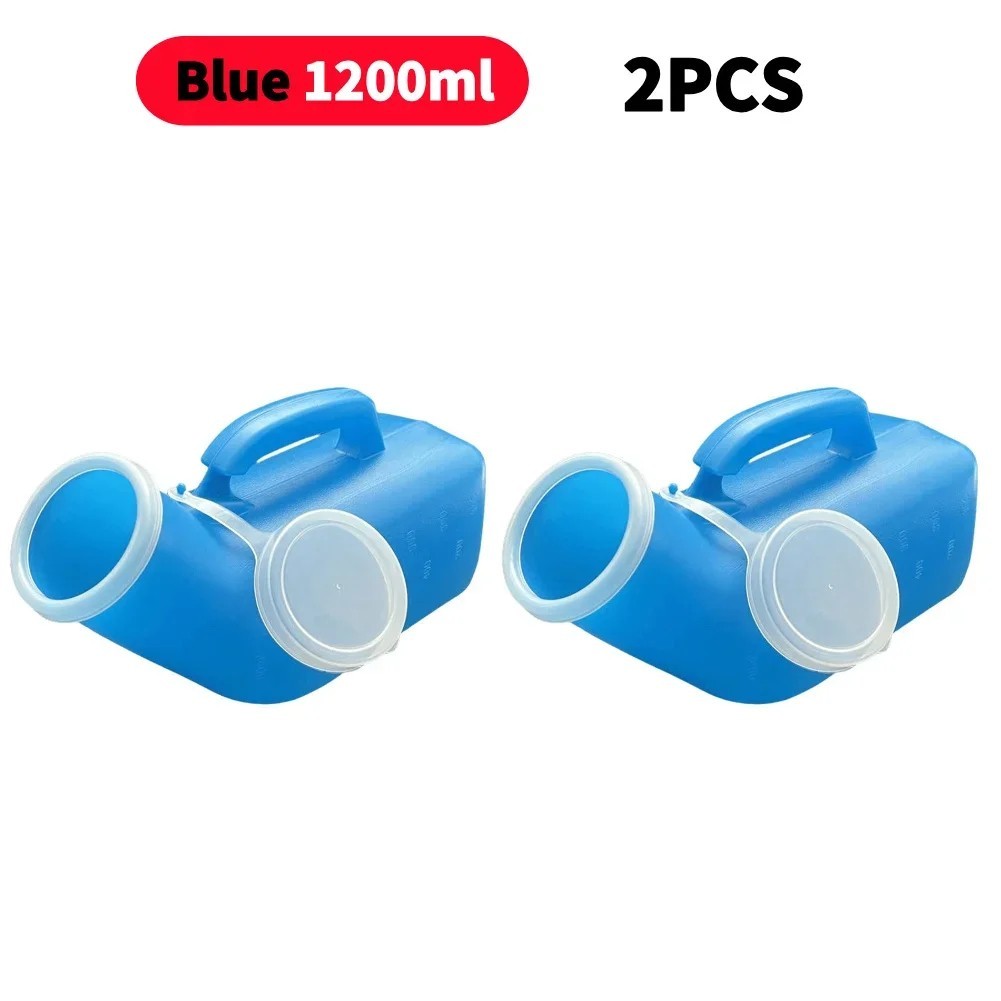 Medline 1000ml Deluxe Male Urinal with Glow-in-Dark Lid -2 Pcs