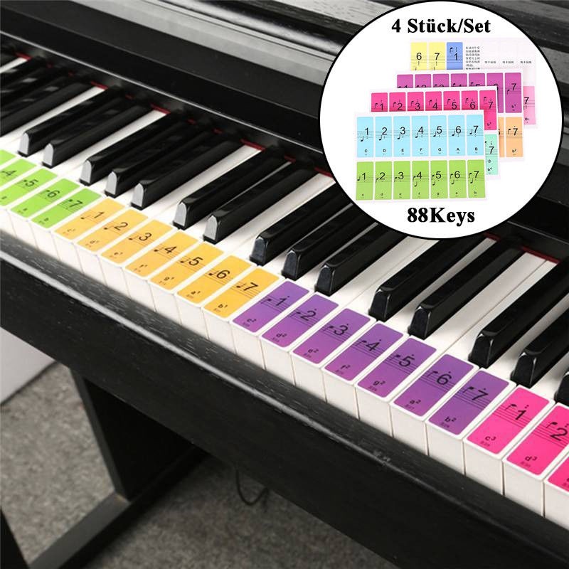 1Set New 88-Key Electronic Keyboard Piano Key Beginner Note Stickers Labels pp