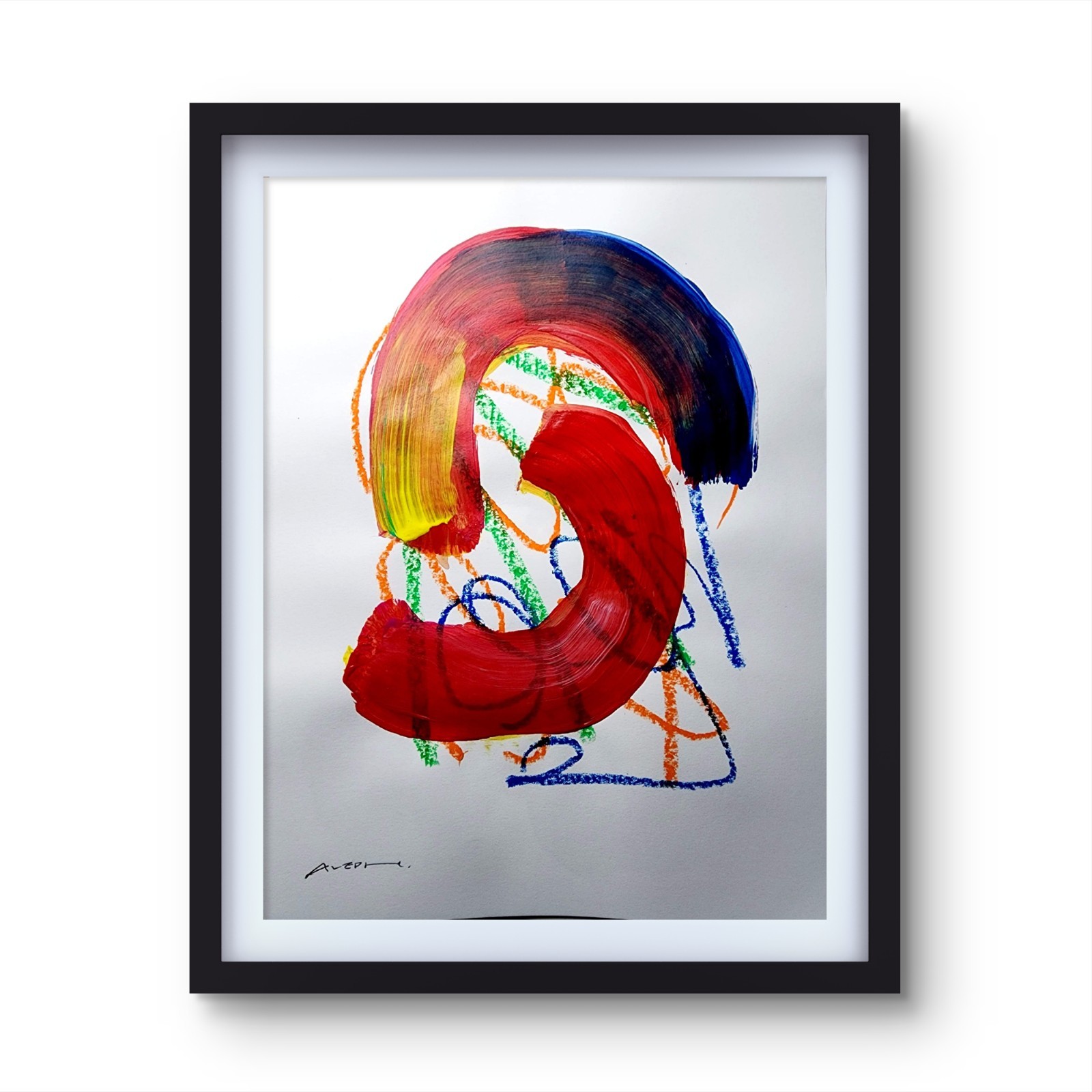 Aleph Original 14x11 Unique Abstract Expressionism Wall Art Gallery Paper