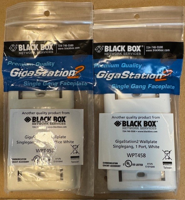 Black Box WPT456 Gigastation2 Wallplate 6 Qty Office White 5 Qty White Lot of 11