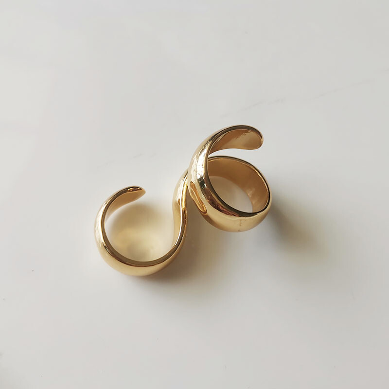 New Zara Double Ring Cocktail Ring Gift Fashion Women Party Jewelry 3Size Chosen