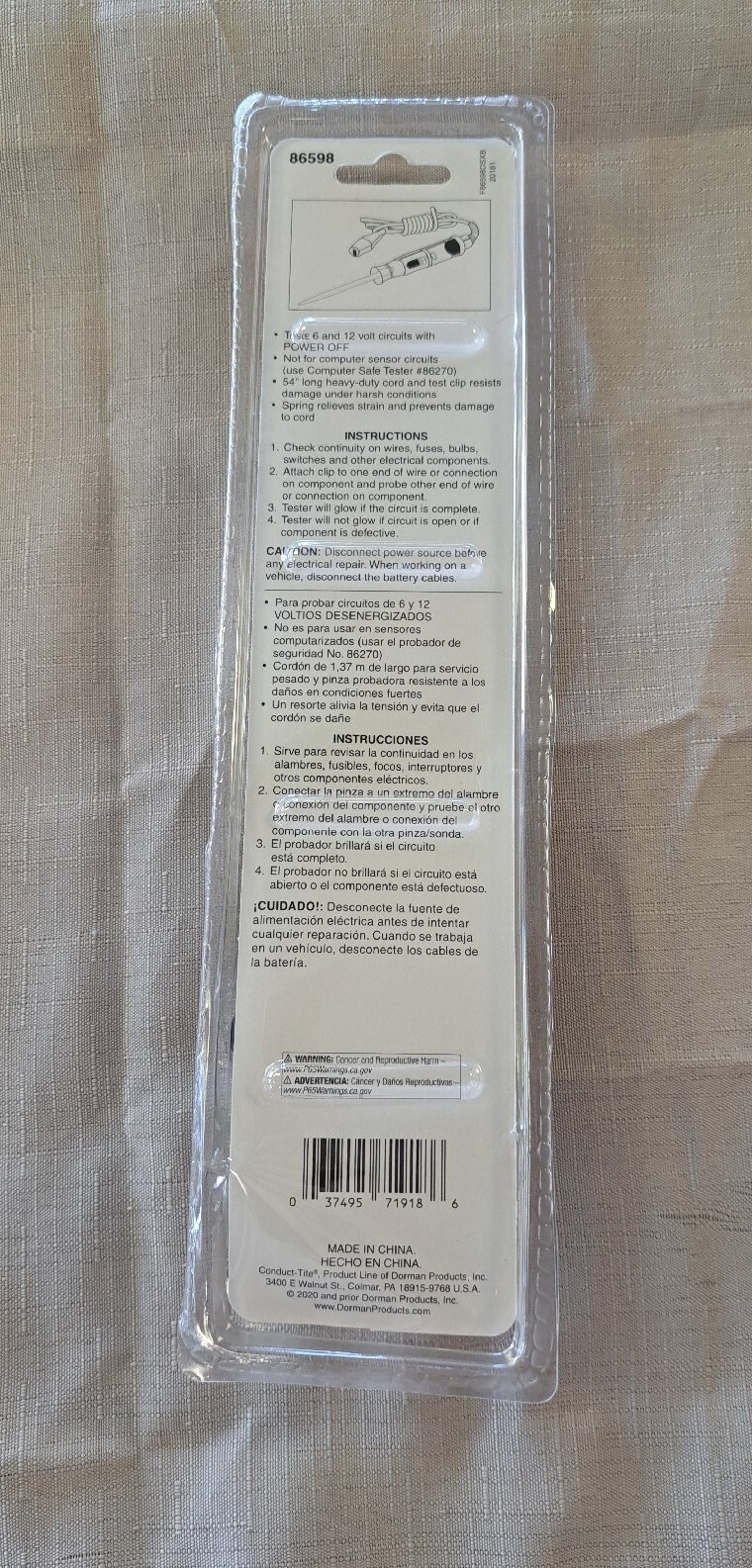 Dorman 86598 Continuity Tester New