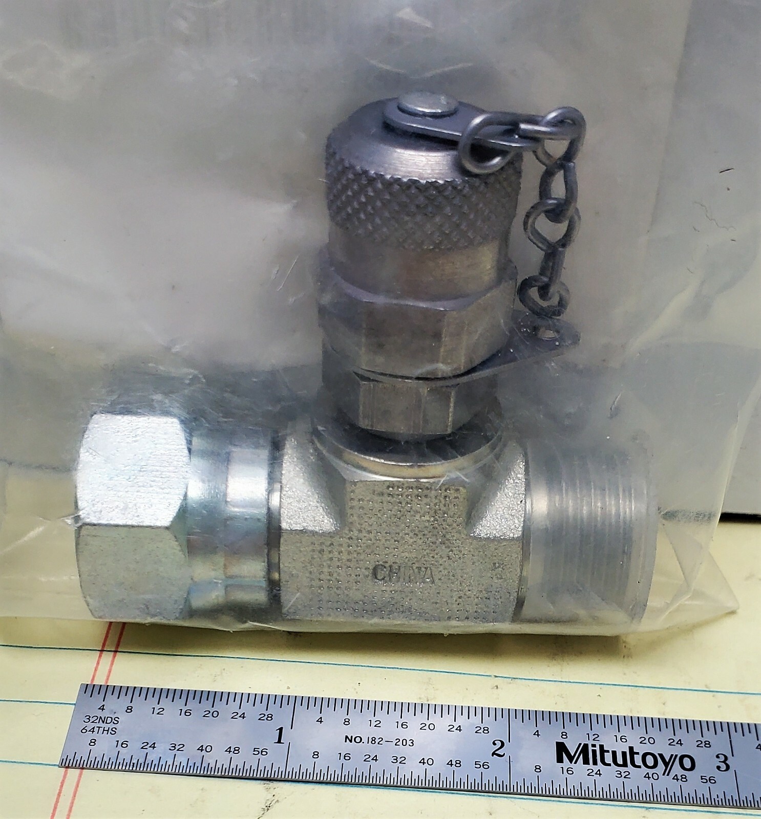 ORFS 8-8 Female Swivel / Seal-Lok Male & Test Port Hydraulic Adaptor [Z4S5]