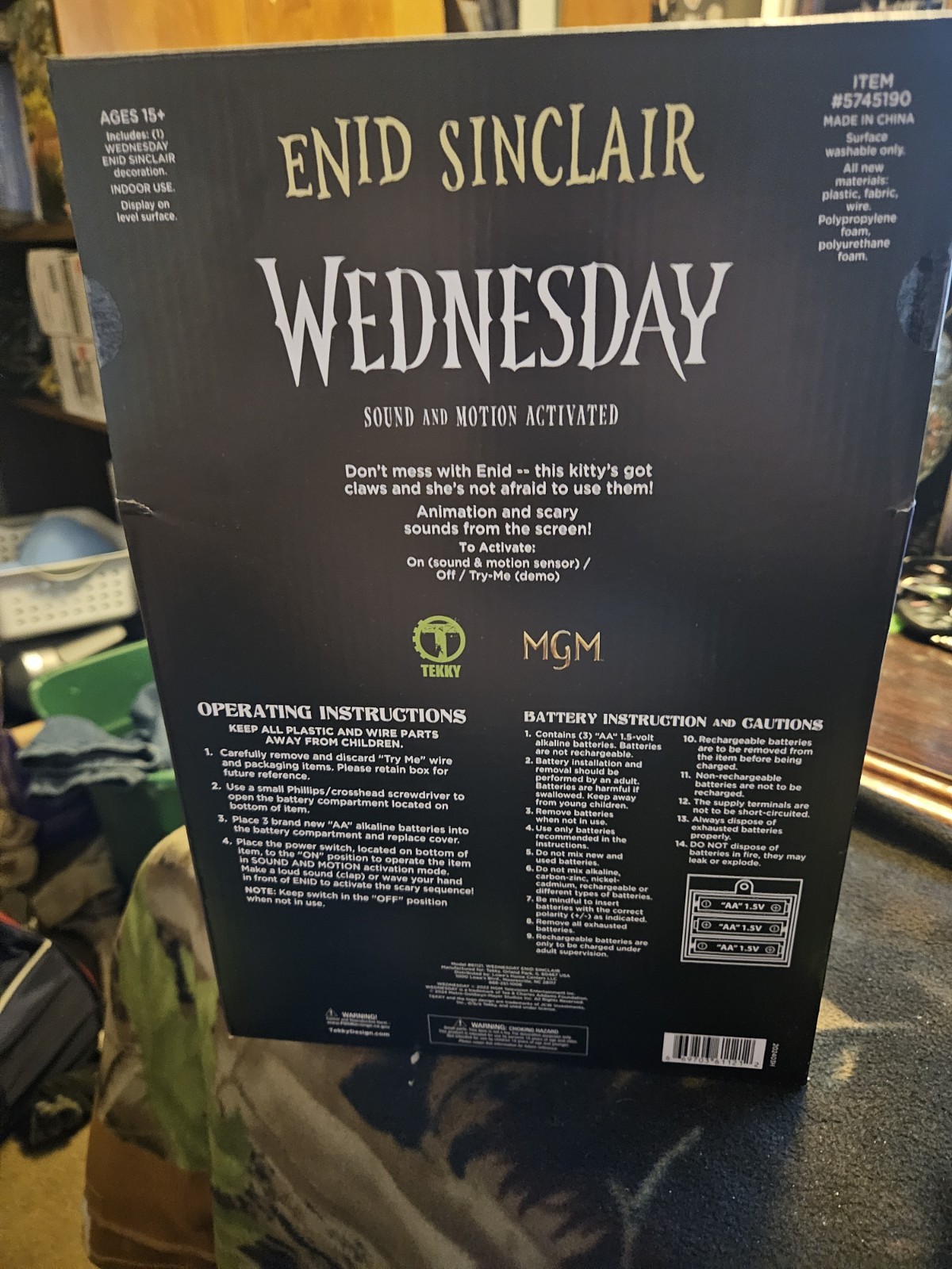 enid sinclair wednesday sound and motion activated