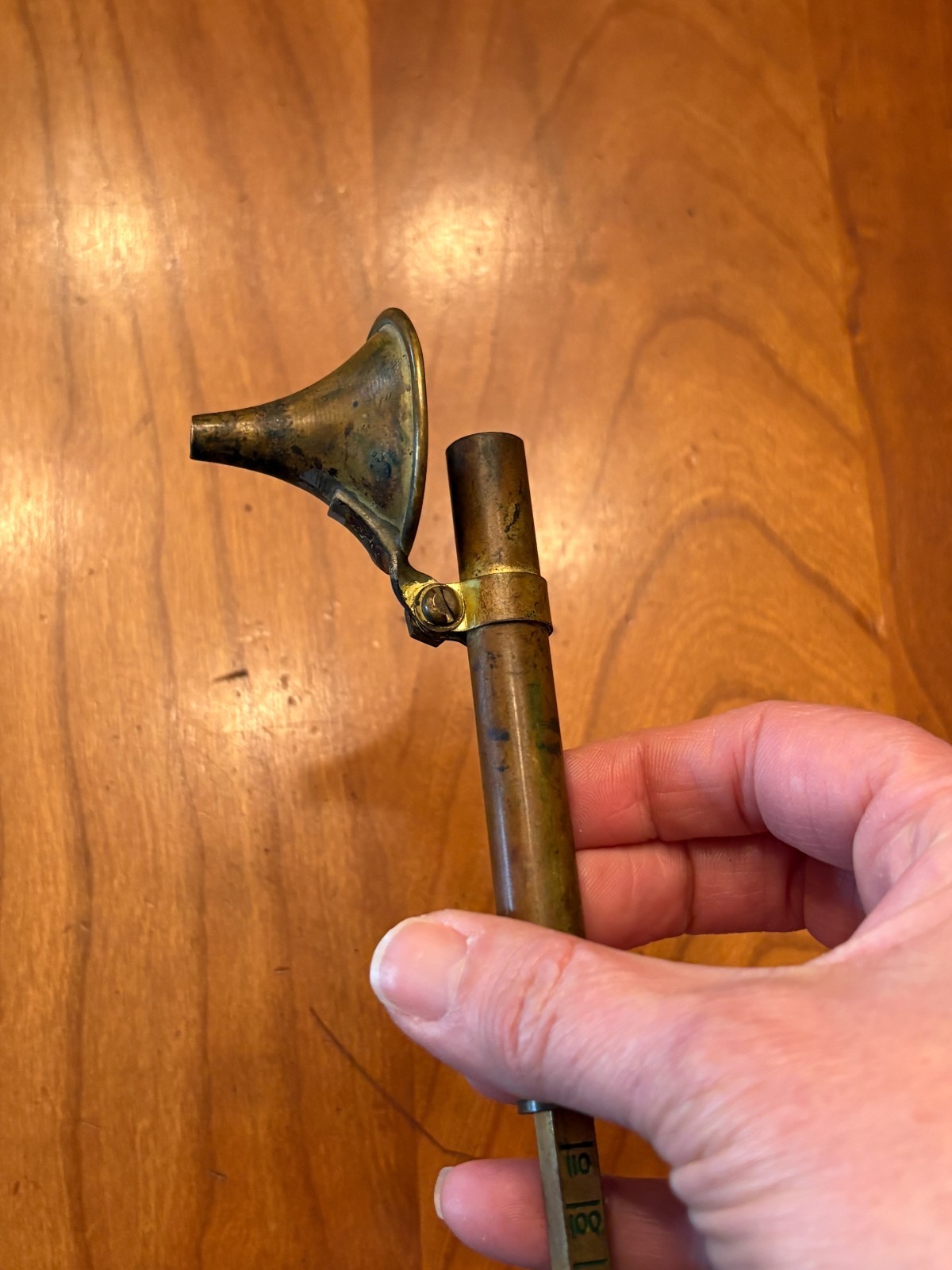 Vintage Brass Adjustable Black Powder Measure Muzzleloader Funnel
