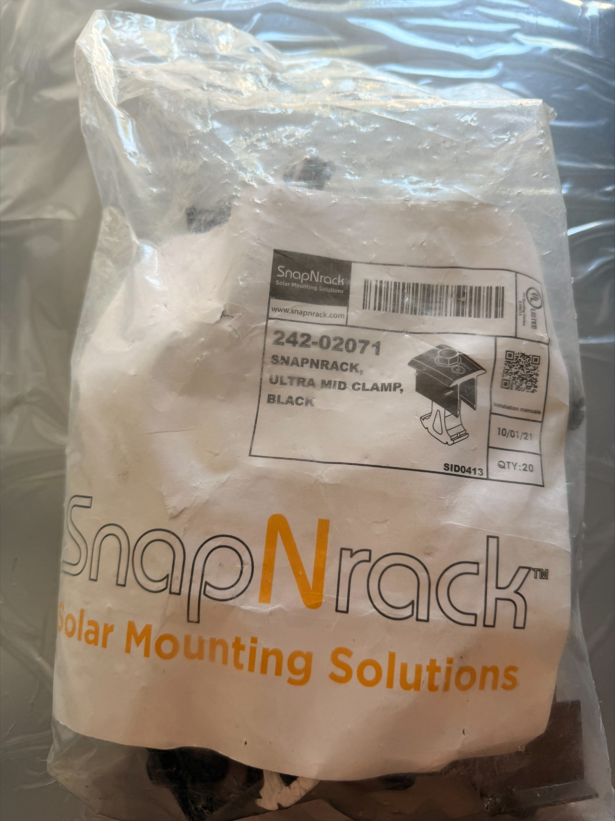 SnapNrack 242 02071 Ultra Mid Clamp