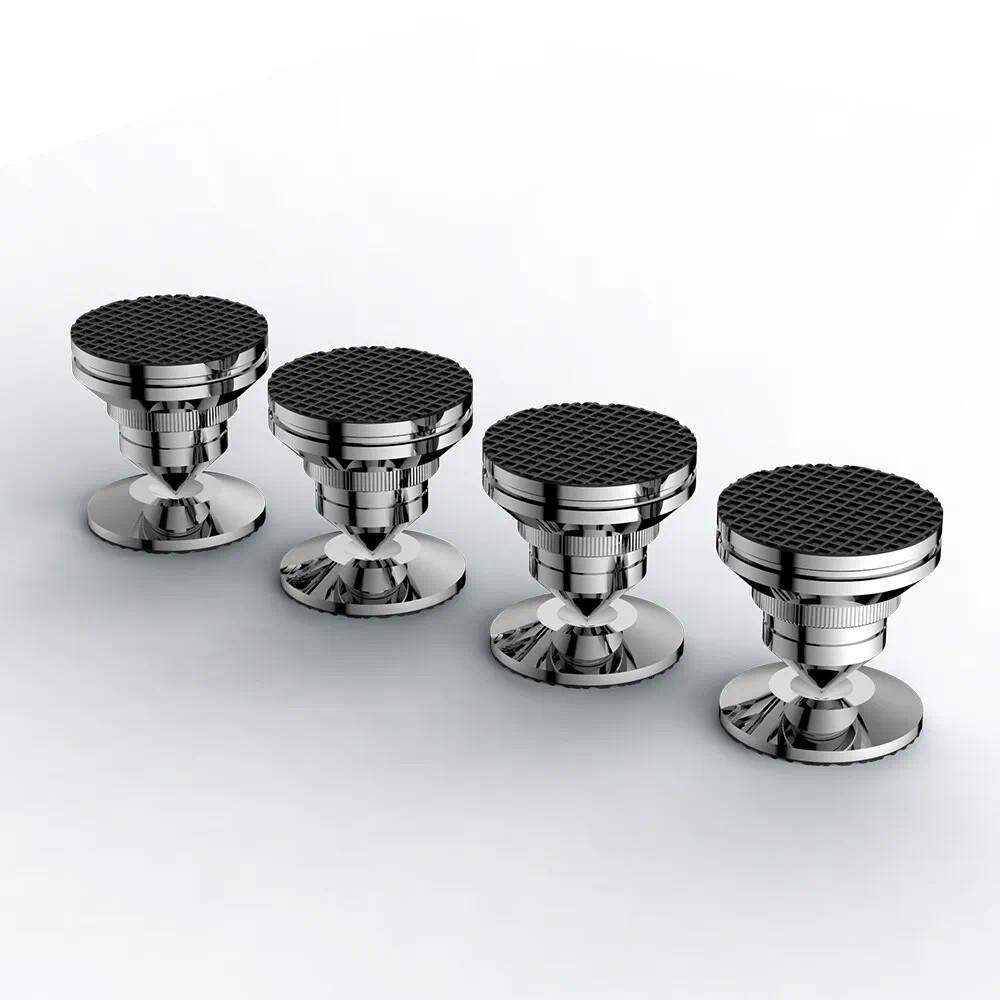 4Set Speaker Turntable Isolation Stand Feet Base Pad Stainless Steel Brackets