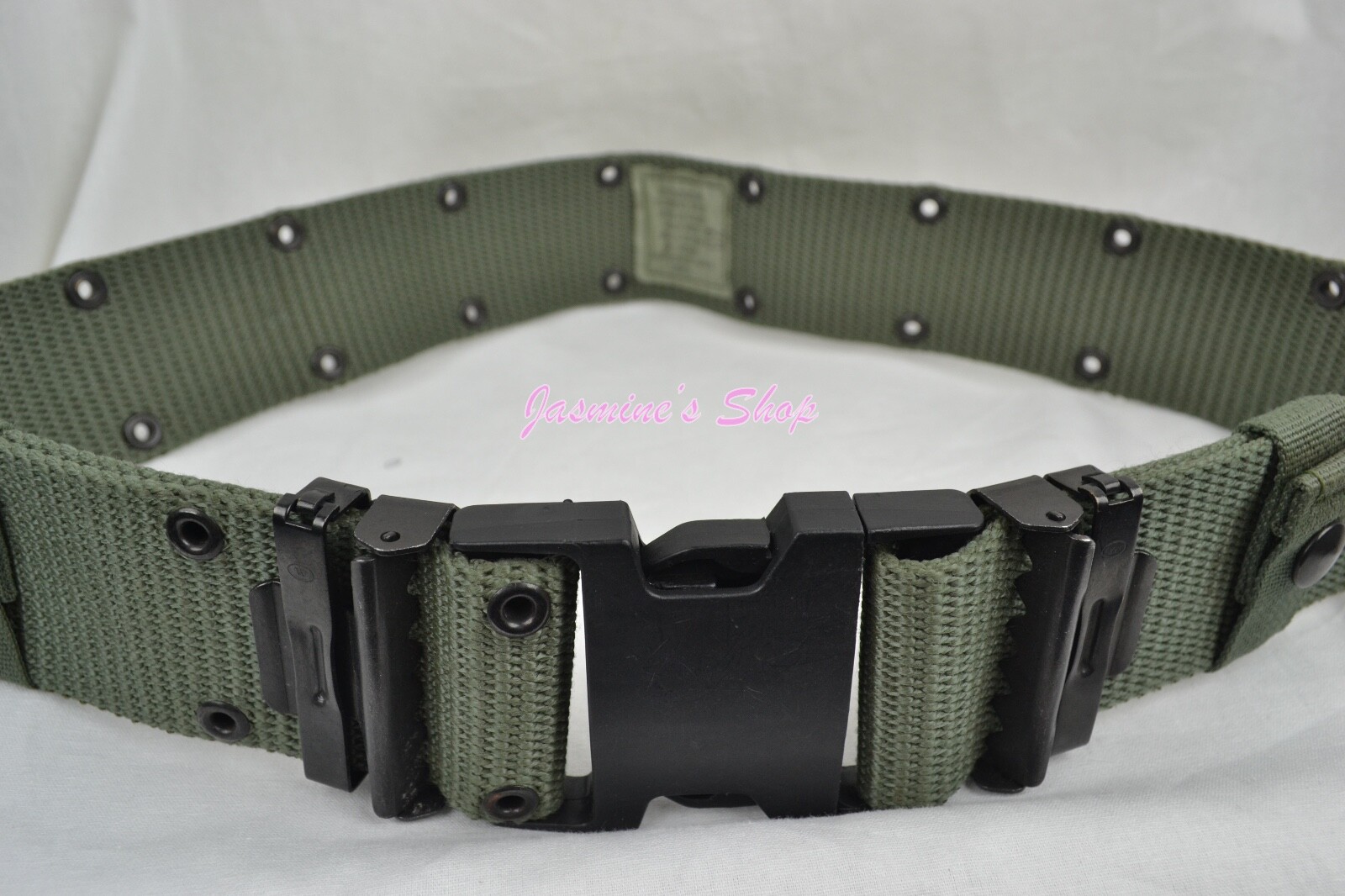 US Military Individual Equipment / Pistol / Web Belt LC-2 OD Green - MEDIUM EUC