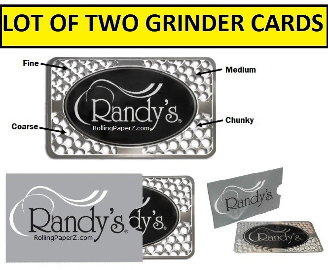 LOT of 2 Randys metal Credit Card Size Grinder/Shredder Card 4 Coarseness Levels