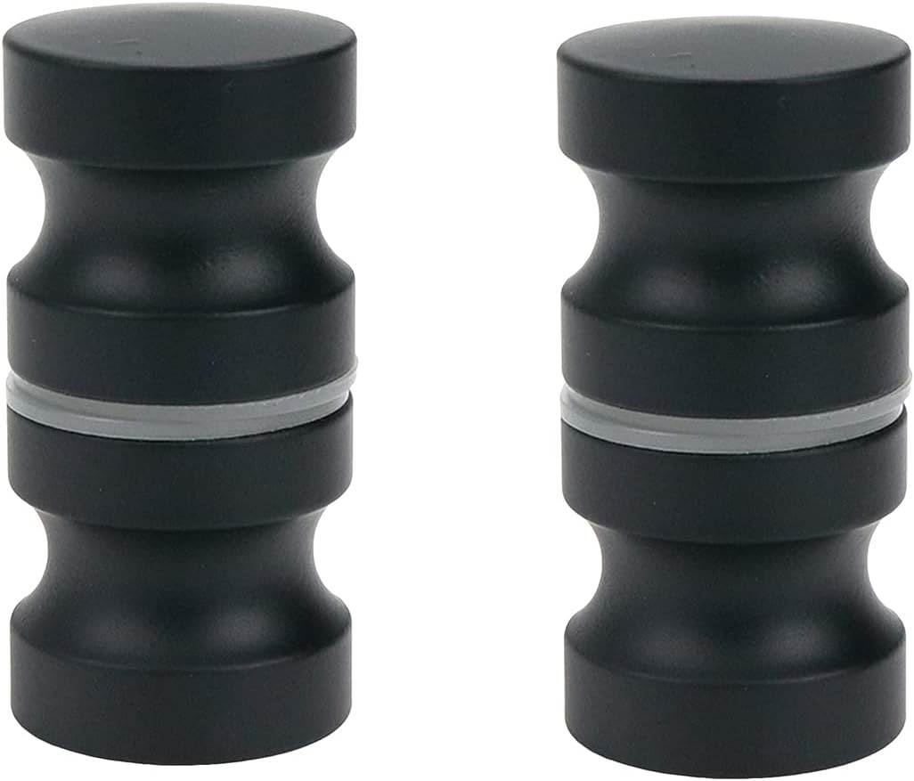 Semetall 2 Pack Back-to-Back Bathroom Door Handles,Solid 2" Height, Black