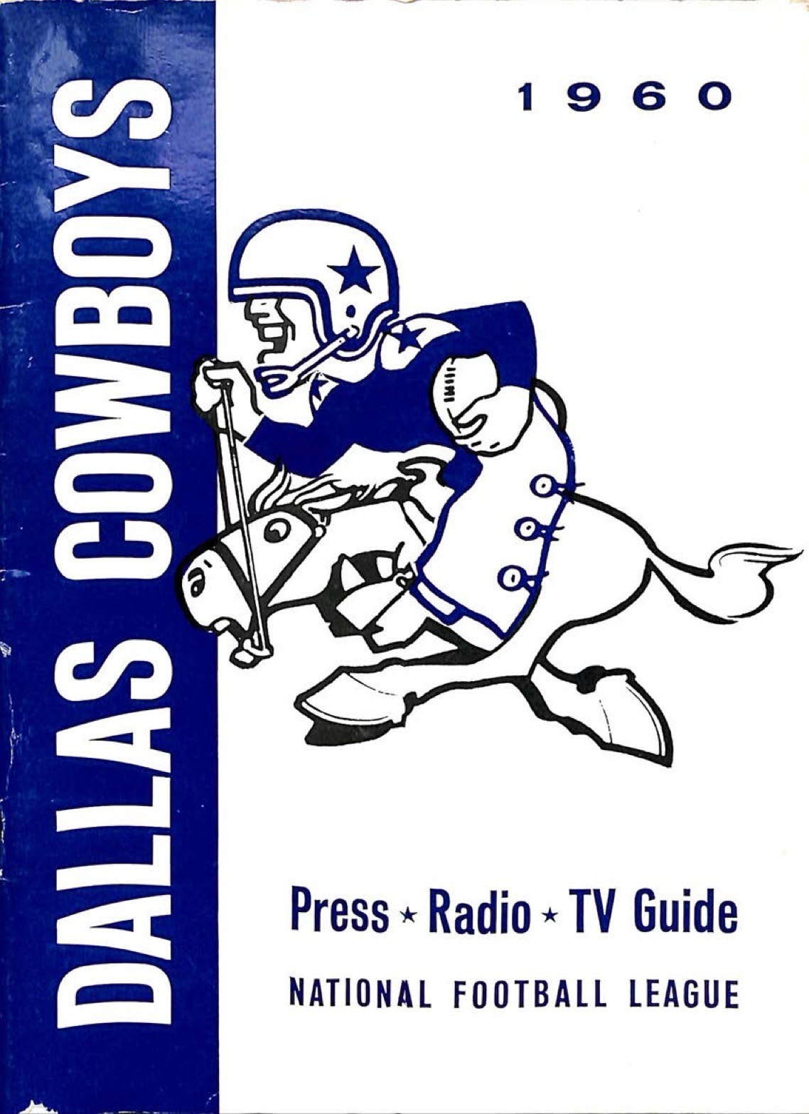 1960 Dallas Cowboys Media Guide Roster - 44-page NFL Football Press Reprint