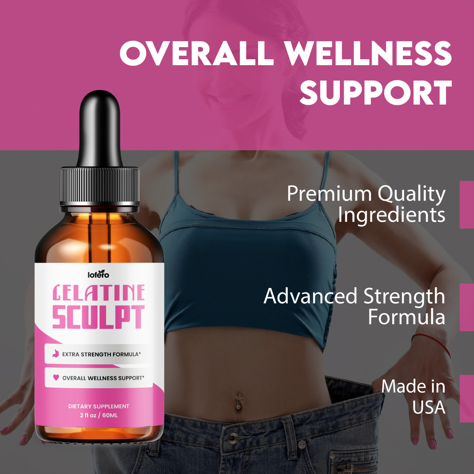 Gelatine Sculpt Drops, Natural Metabolism Support & Healthy Weight Loss (2oz)