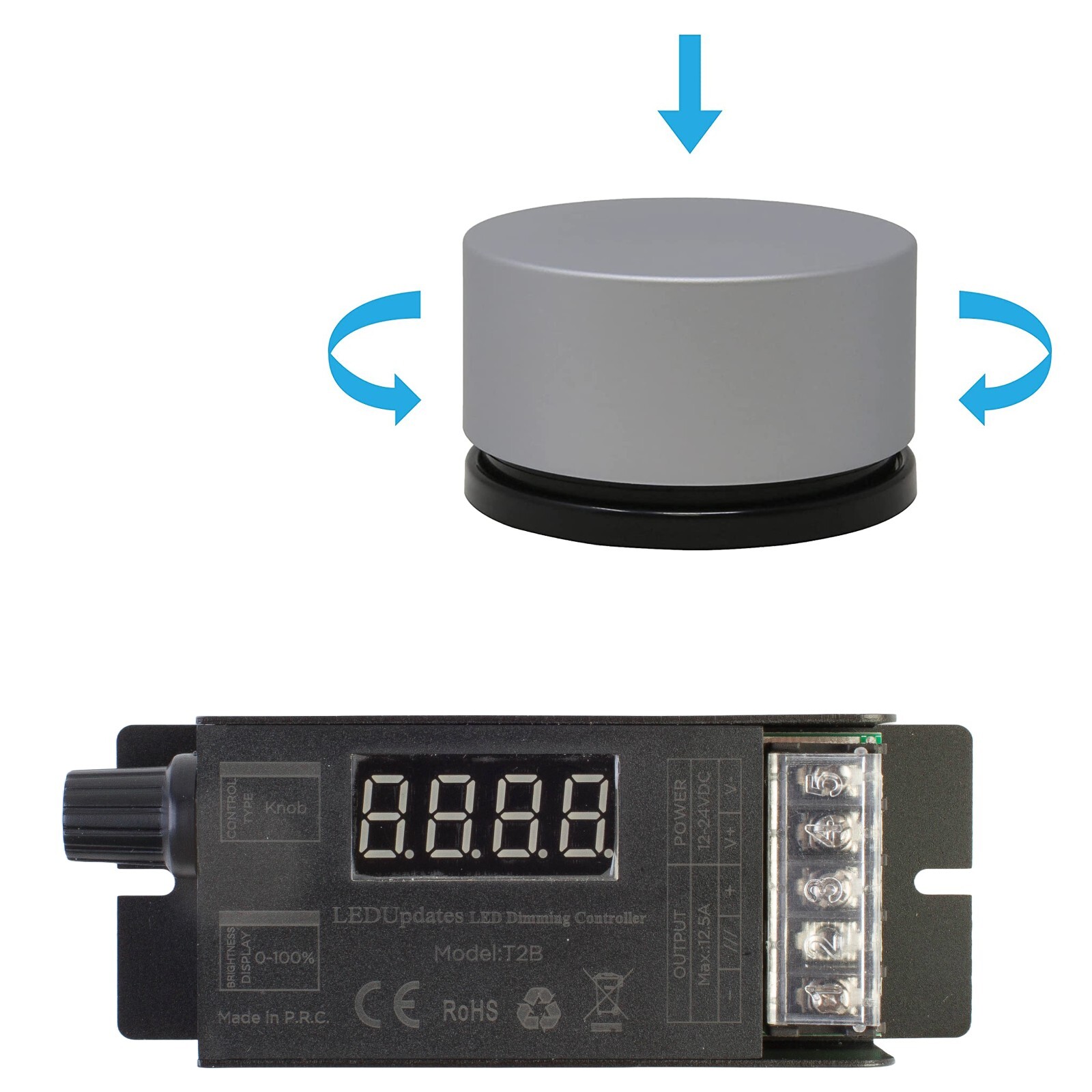 LED strip light dimmer, wireless remote switch controller support 12v 24v 150w