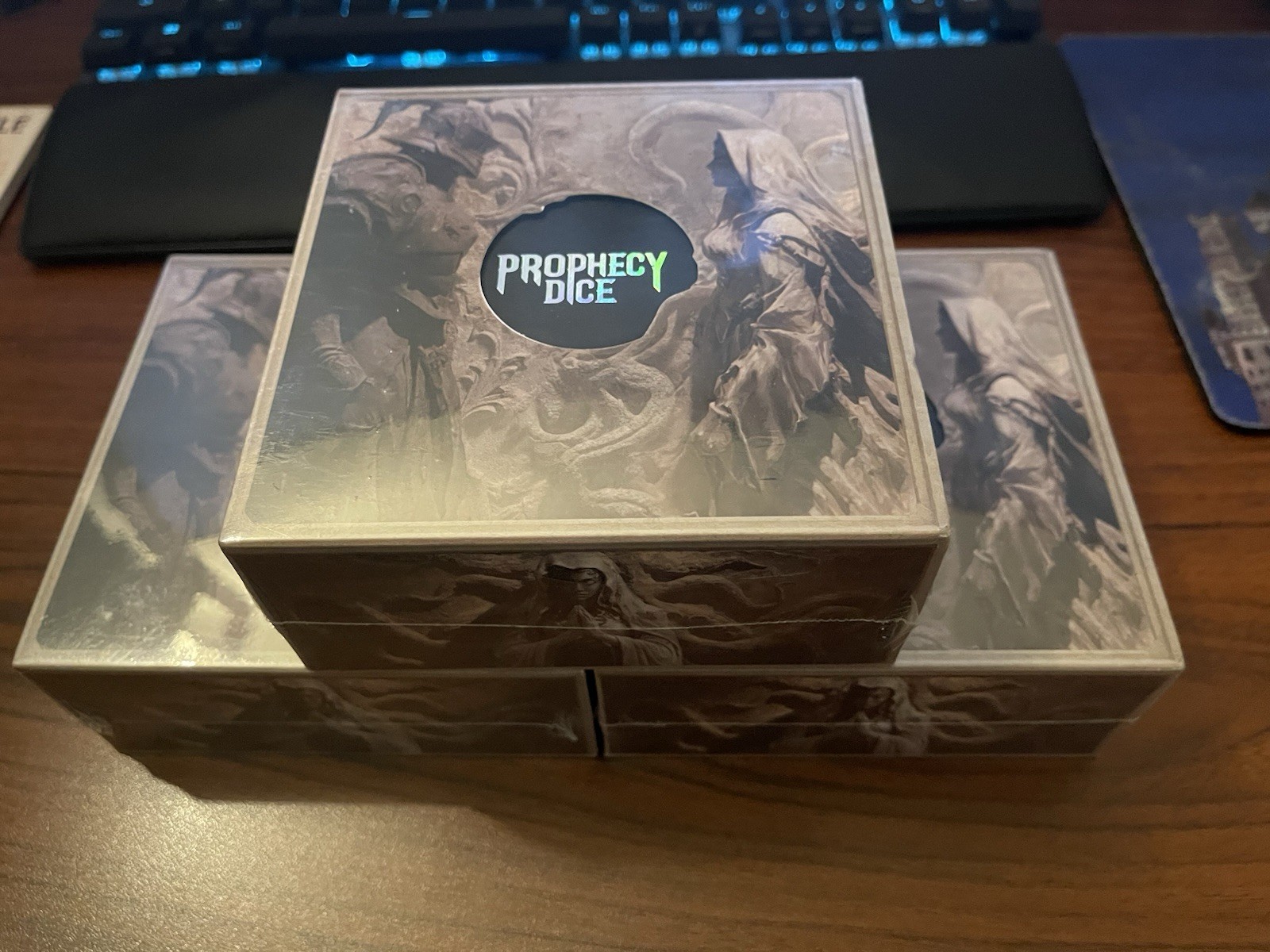 Dragonstone Prophecy Dice Spinner Kickstarter x3 | Silver, Brass, & Shadow Black