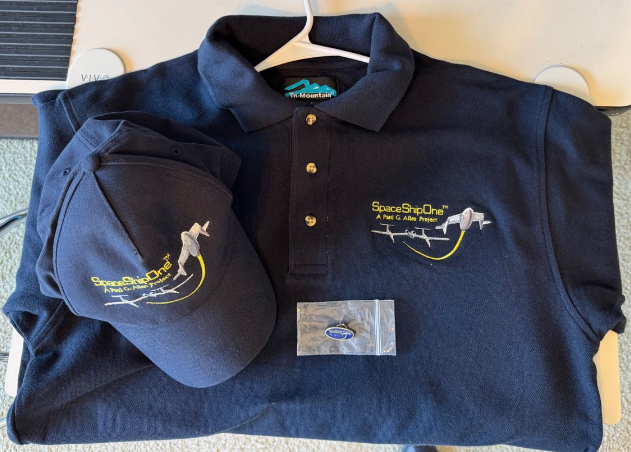 SpaceShipOne Paul G Allen Project Polo Shirt - Hat - Pin - Set NEW Old Stock