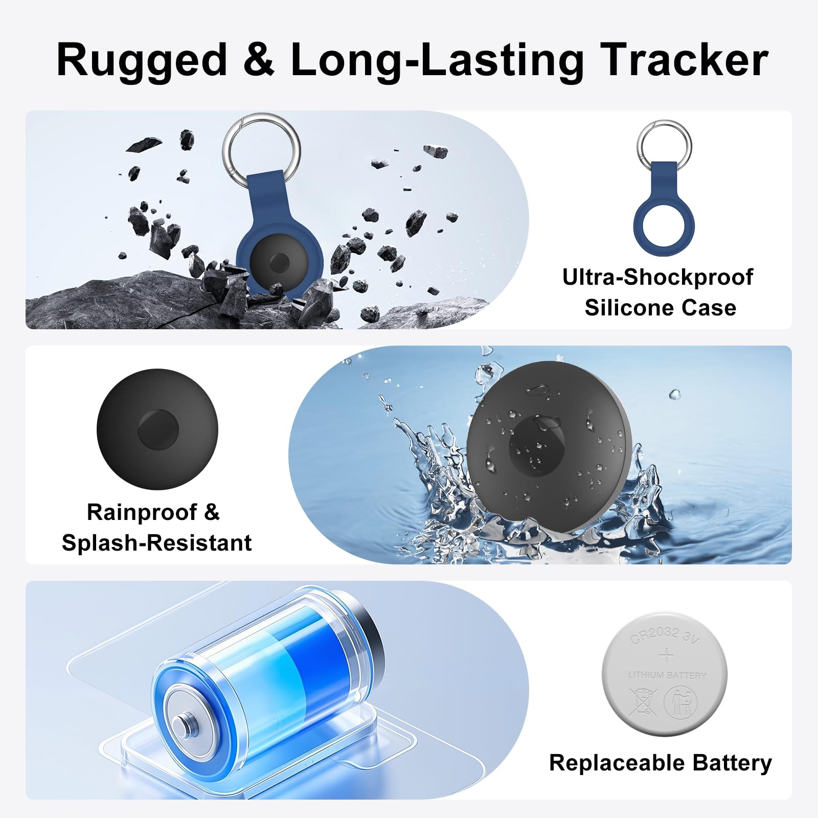 Air Tracker 4-Pack and 2pcs Extra White & Black & Pink & Dark Blue