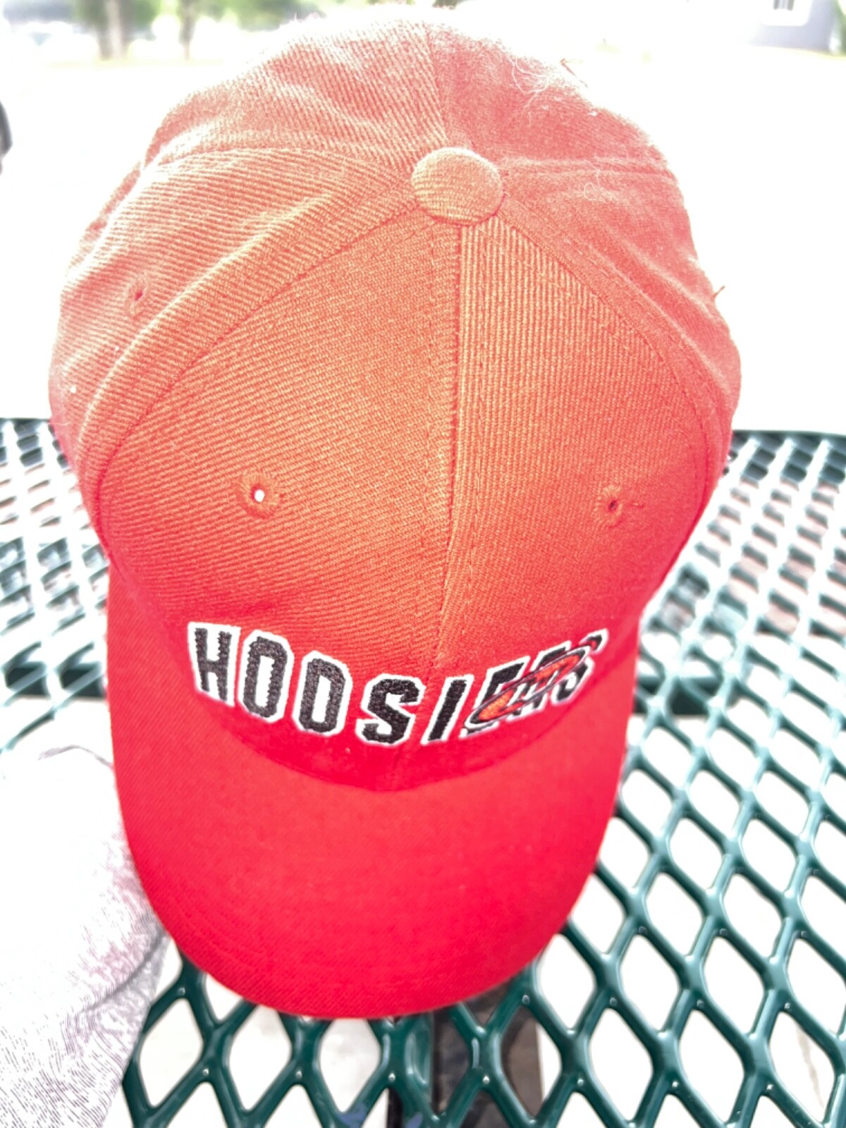 Indiana University Hoosiers Red with white Black Accents Hat Cap Hook Loop EUC