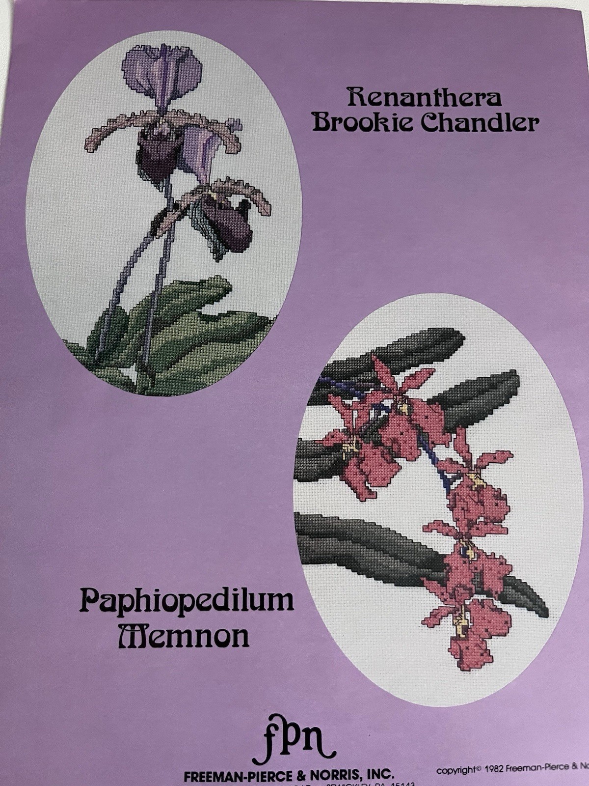 Orchid Leaflet Pattern Cross Stitch