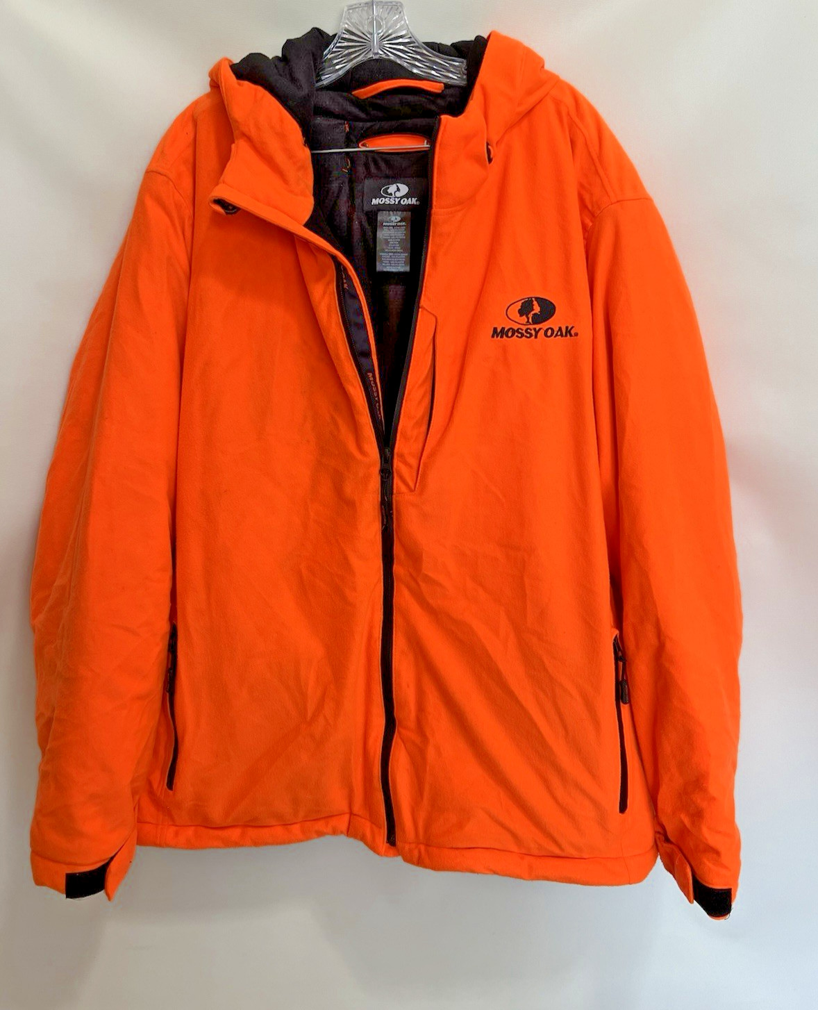 Mossy Oak Orange Fleece Insulated Hunting Jacket Hooded Coat Mens 2XL
