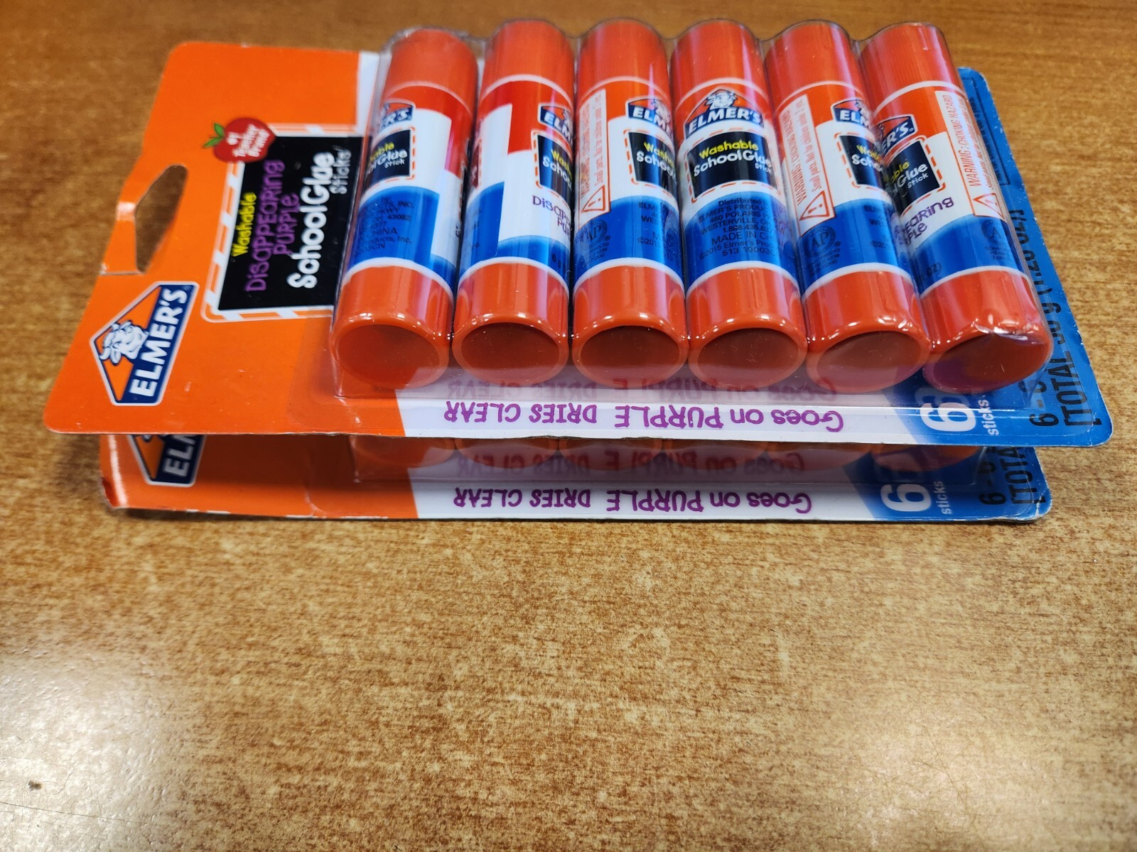 2 Packs of 6: Elmer's Disappearing Purple School Glue Sticks-Washable W2B