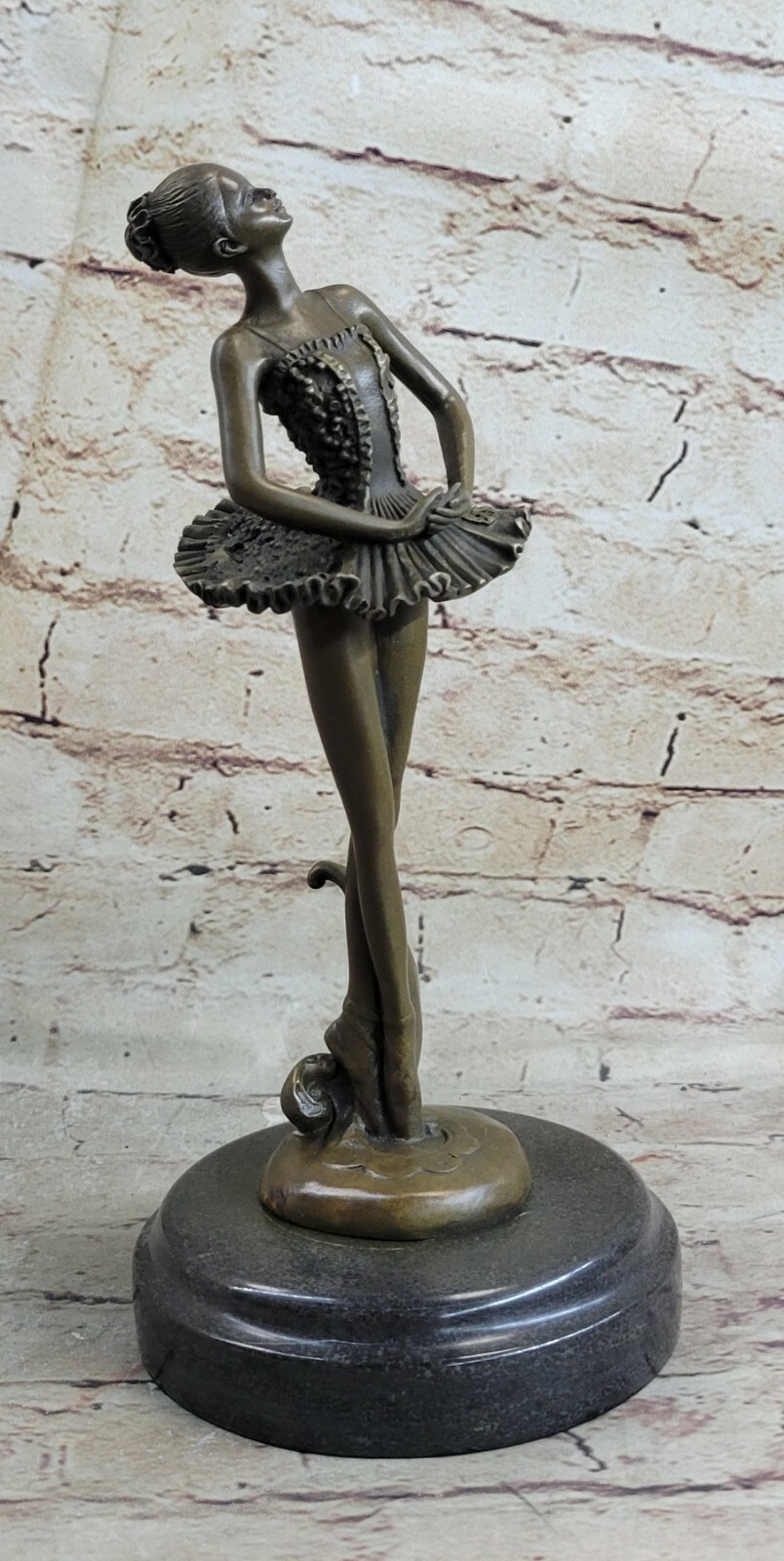 Art Nouveau Museum Quality Classic Ballerina  Bronze Figurine Marble Base Figure