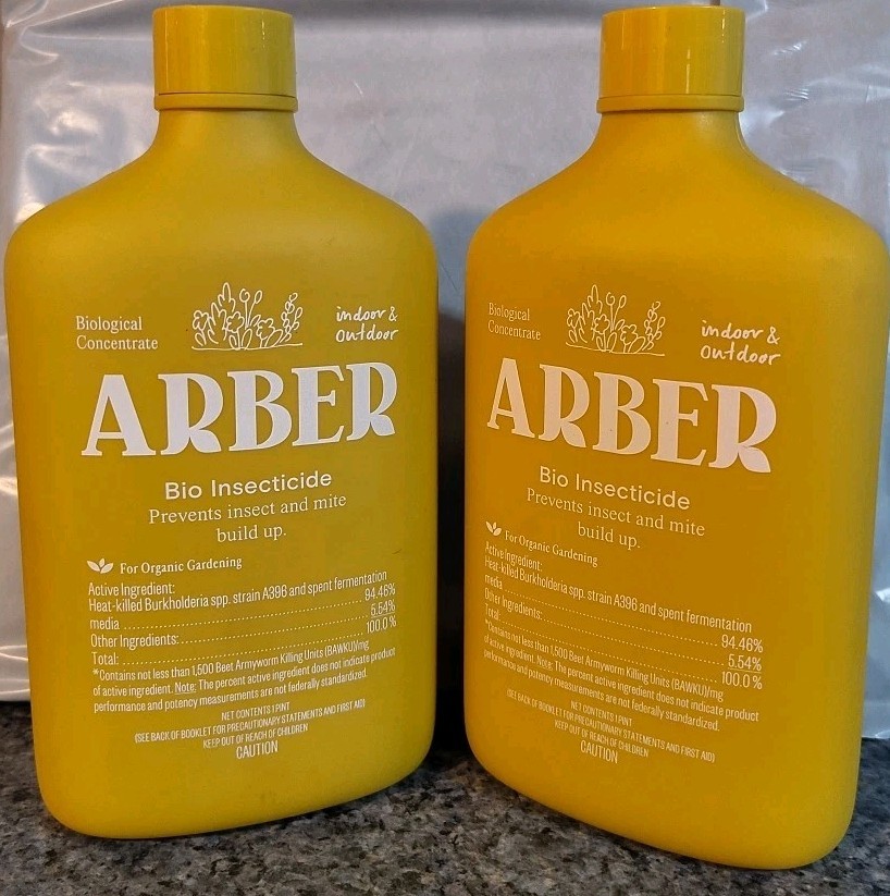 ARBER 16oz Bio Insecticide Organic Insect/Mite Control 16oz LGE BOTTLES Lot Of 2
