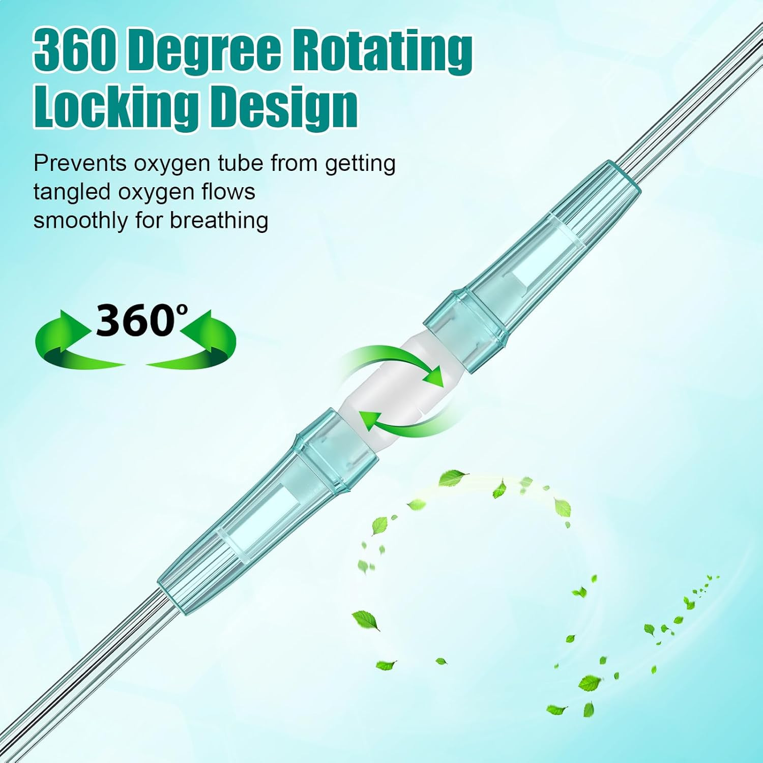 10 Pack 360° Swivel Oxygen Tubing Connectors, Rotating Hose Couplers, Leak-Proof