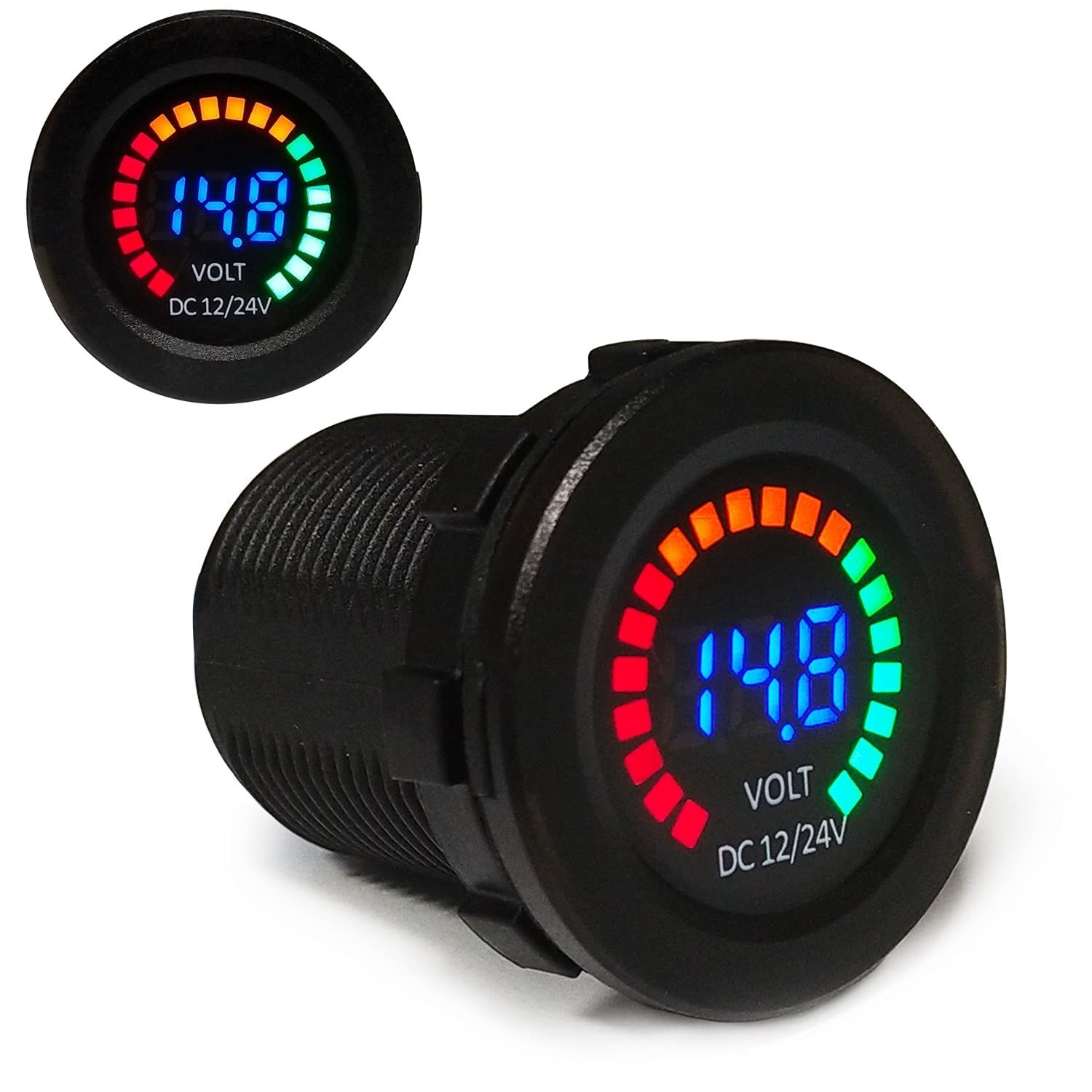 Universal Digital Display Voltmeter Waterproof Voltage Meter Green LED for DC...
