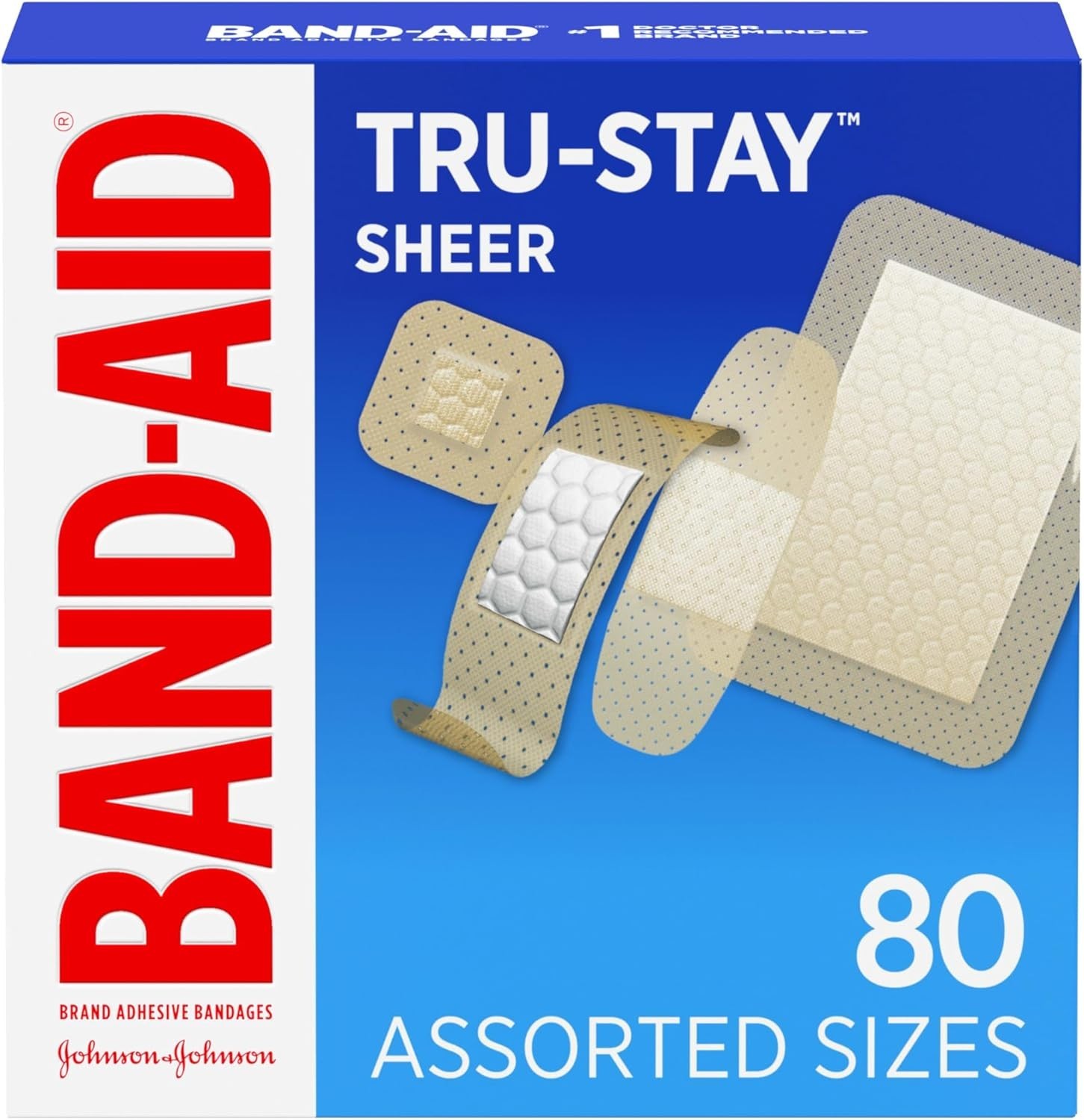 Band-Aid Brand Tru-Stay Sheer Strips Adhesive Sterile Bandages for First Aid & W