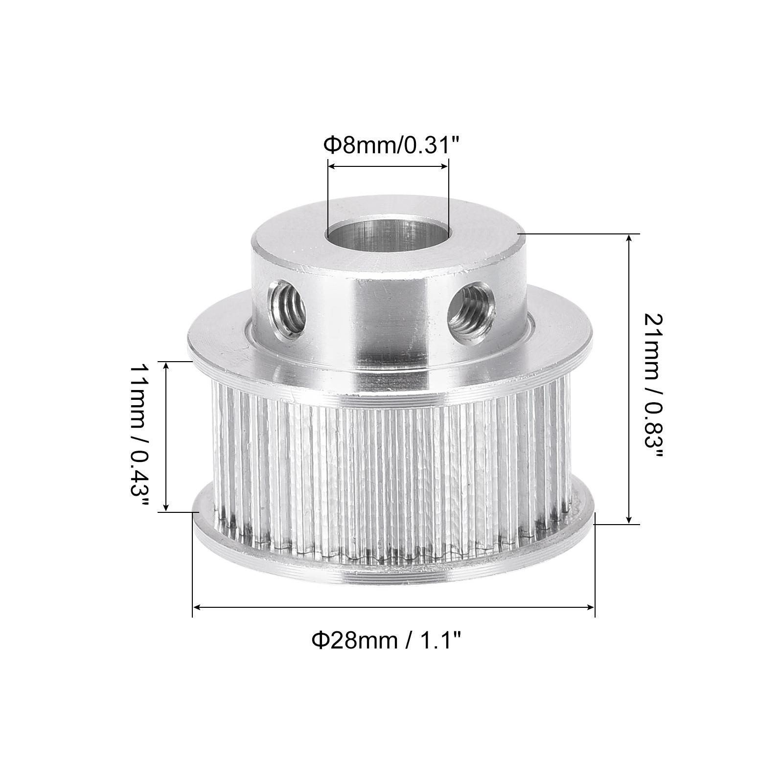 40 Teeth 8mm Bore Timing Pulley Synchronous Wheel Silver