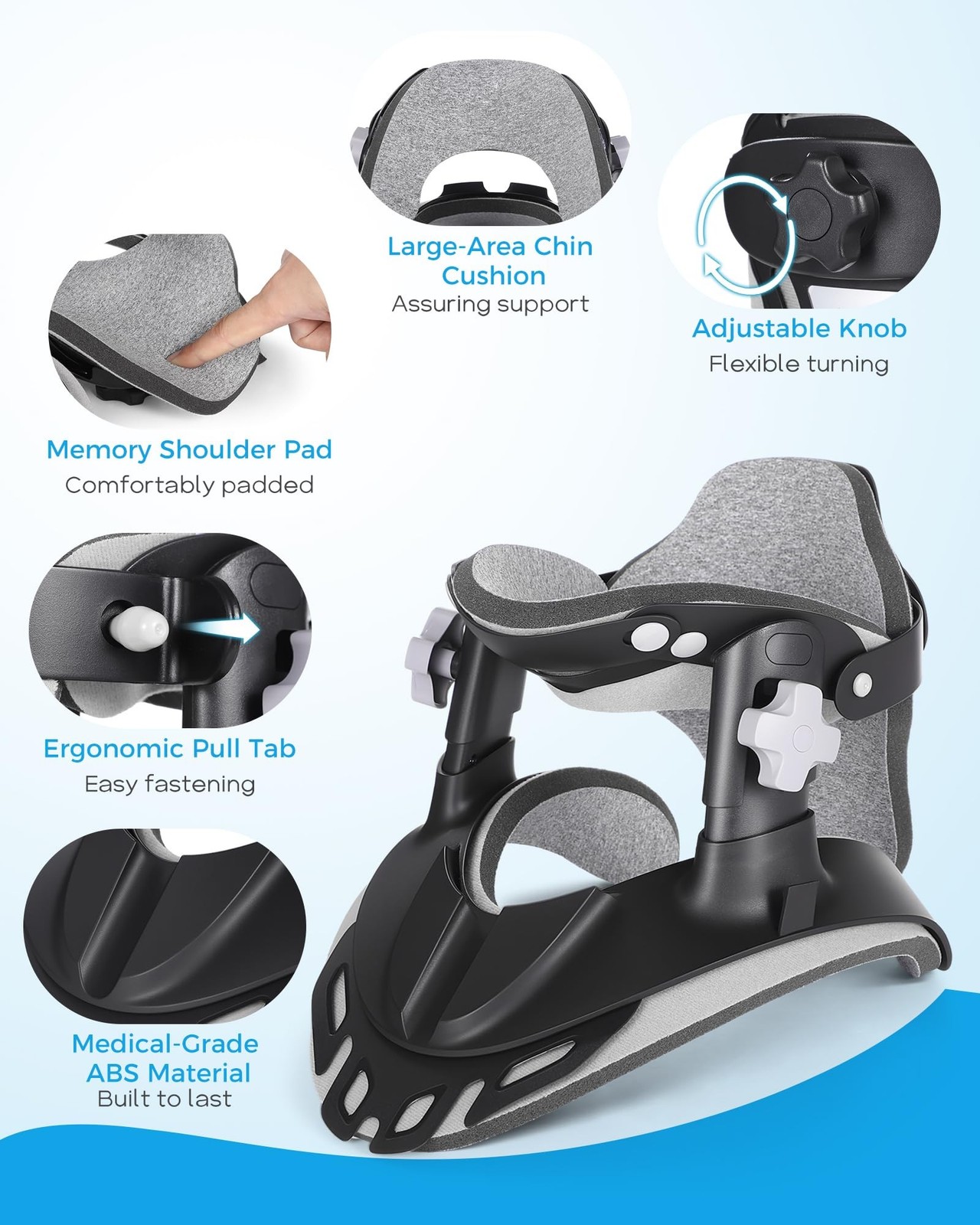 Neck Traction Device, Adjustable Cervical Neck Stretcher with 360 Degree Supp...