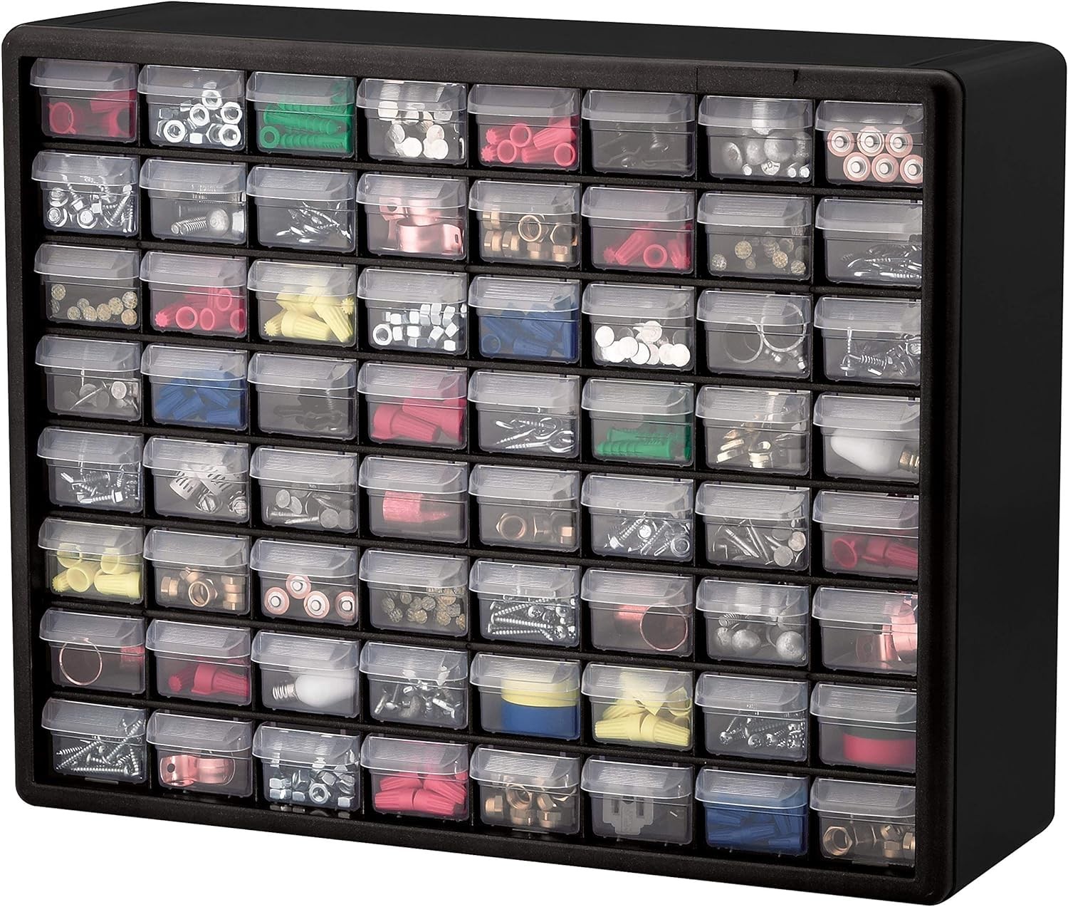 64-Drawer Plastic Drawer Storage Cabinet for Garage Organization, Bead Organizer