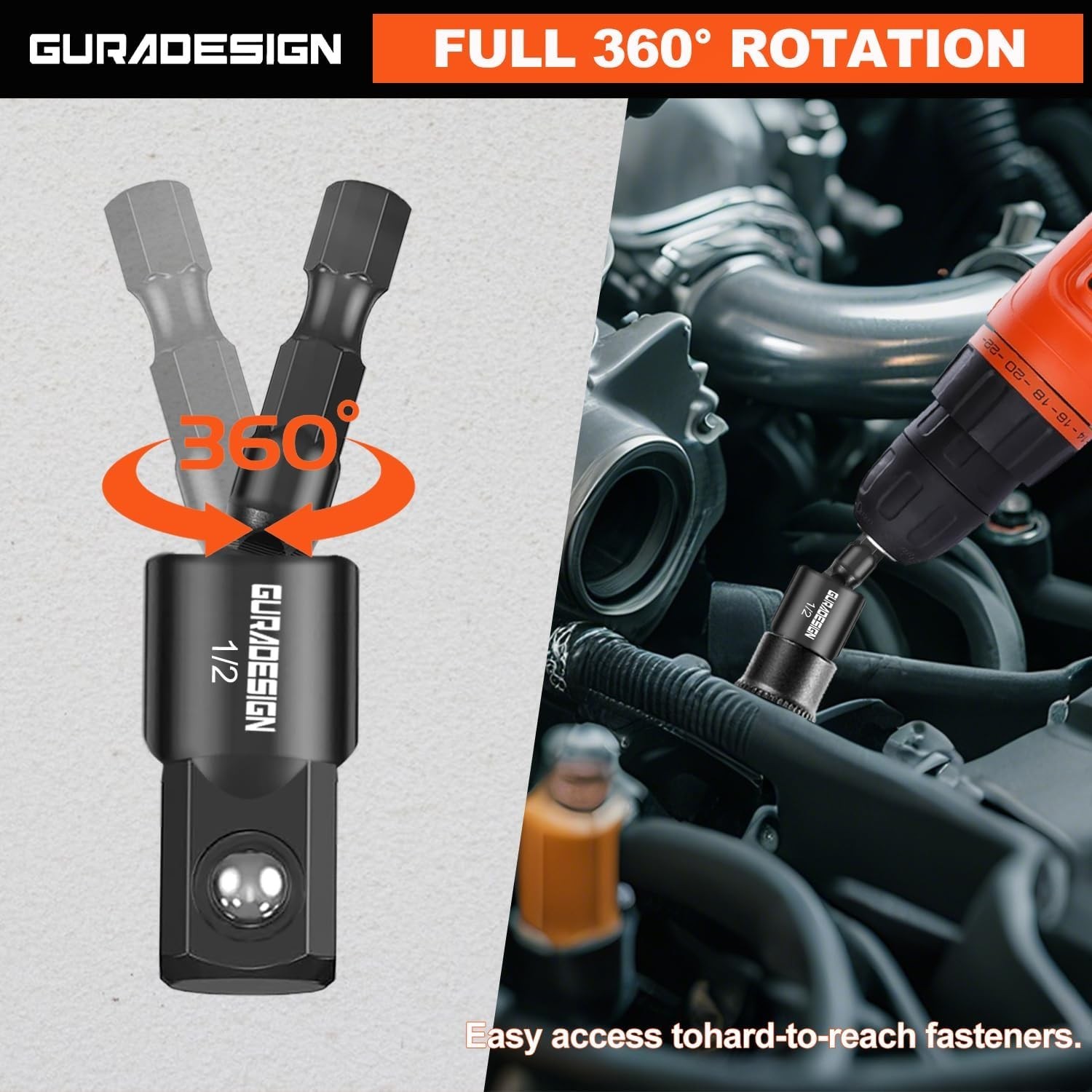 9-Piece Impact Drill Socket Adapter Set and Universal Joints Socket Set..