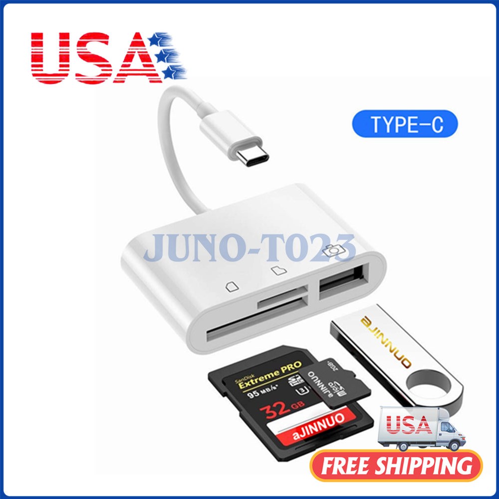 3 in 1 USB-C Hub Type-C Adapter SD Card Reader for MacBook Pro Laptop