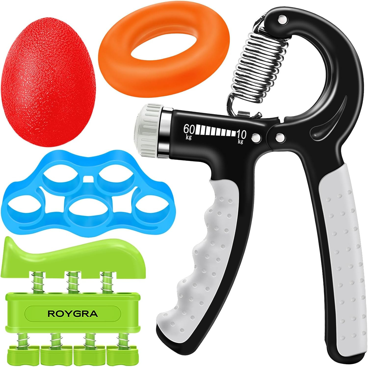 Grip Strength Trainer (5 Pack), Forearm Strengthener, Hand Strengthening Devices