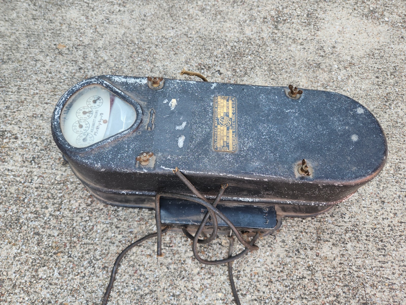 Vintage GE General Electric polyphase Watthour Meter