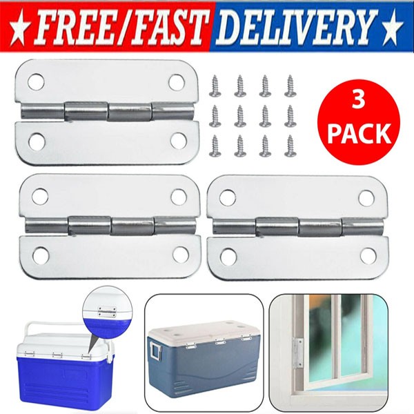 3PCS Stainless Steel Cooler Hinges & Screws Replacements For Igloo Cooler Parts