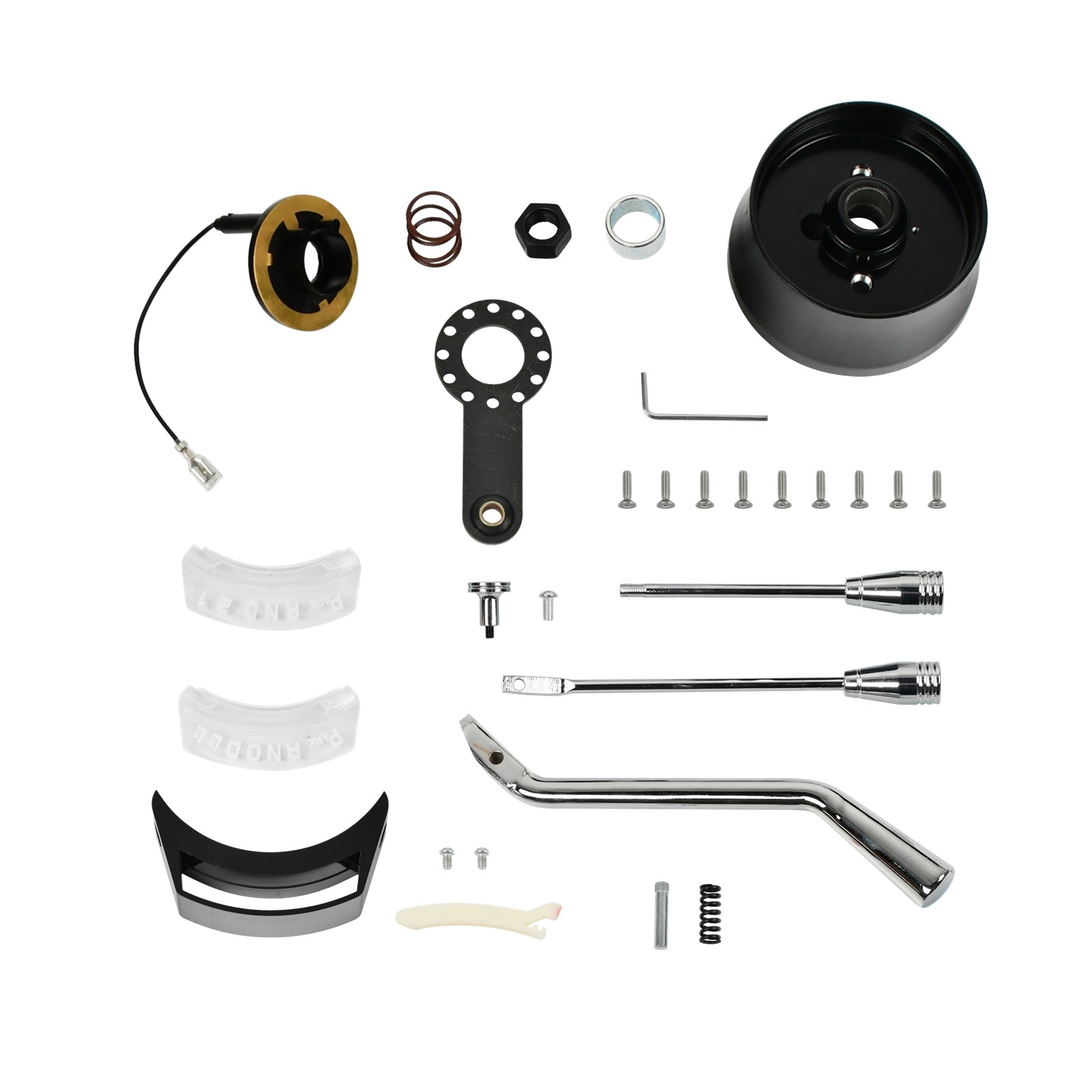 Universal 32" Black Stainless Tilt Automatic Steering Column & Adapter No Key