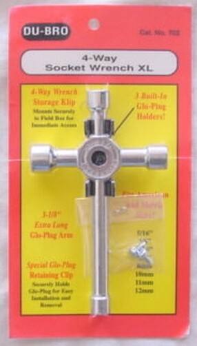 Du-Bro 4-Way Long Glow Plug Wrench DUB702