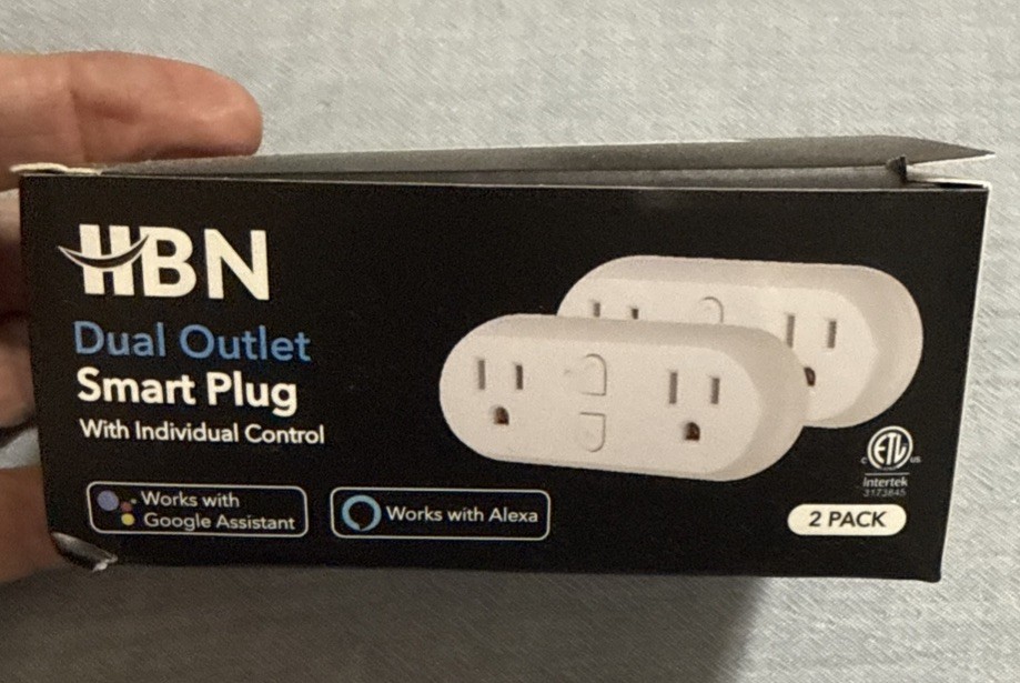HBN Smart WiFi Dual Outlet Smart Plug Alexa and Google Assistant 2.4 Ghz 2 pack